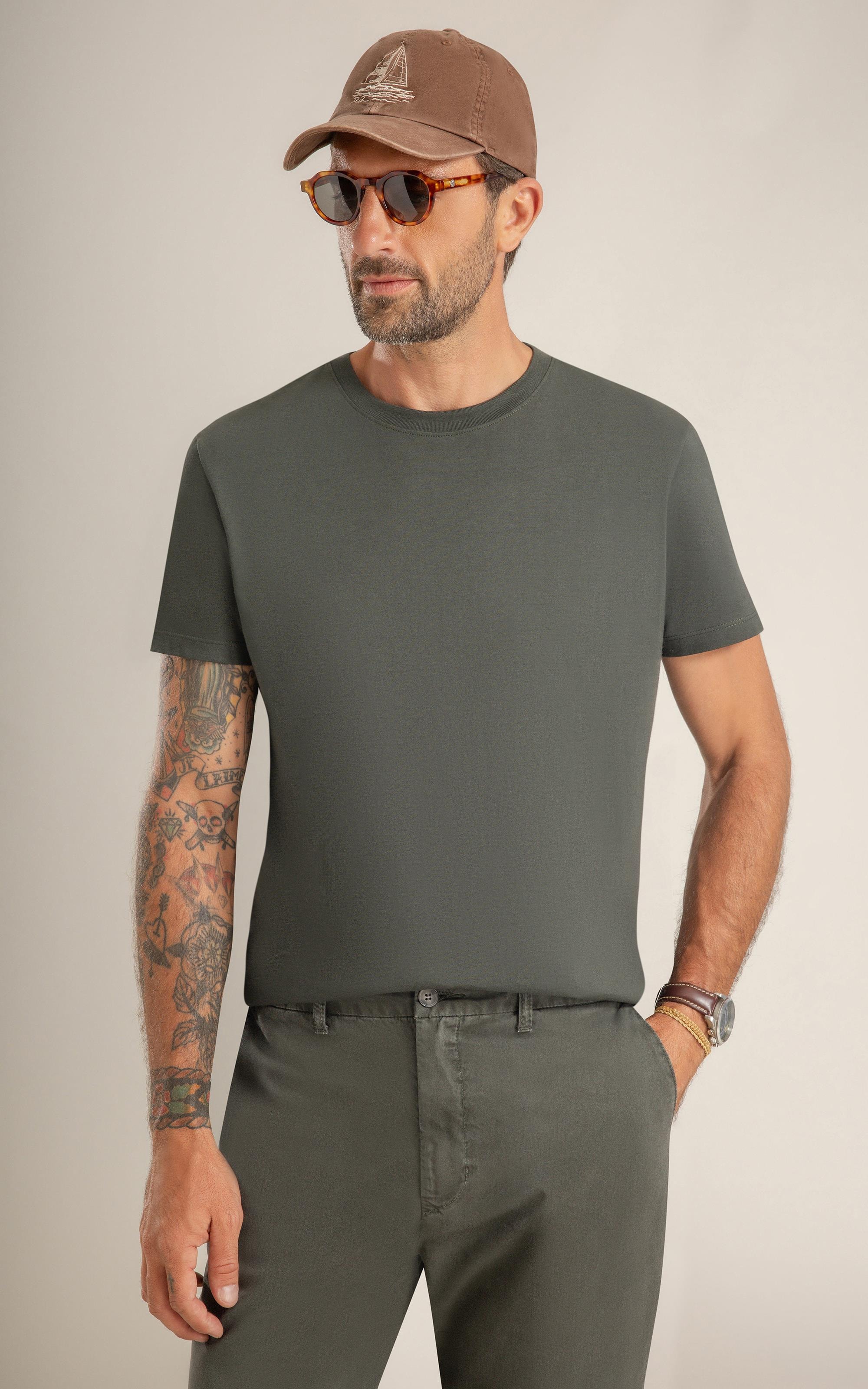 T-Shirt Mm New Property Basic Fit Verde Militar