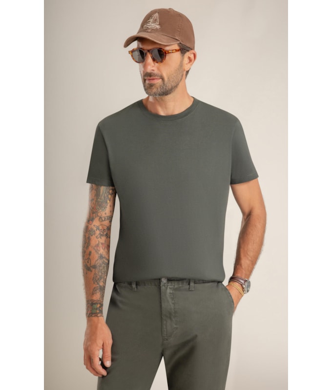 T-Shirt Mm New Property Basic Fit Verde Militar
