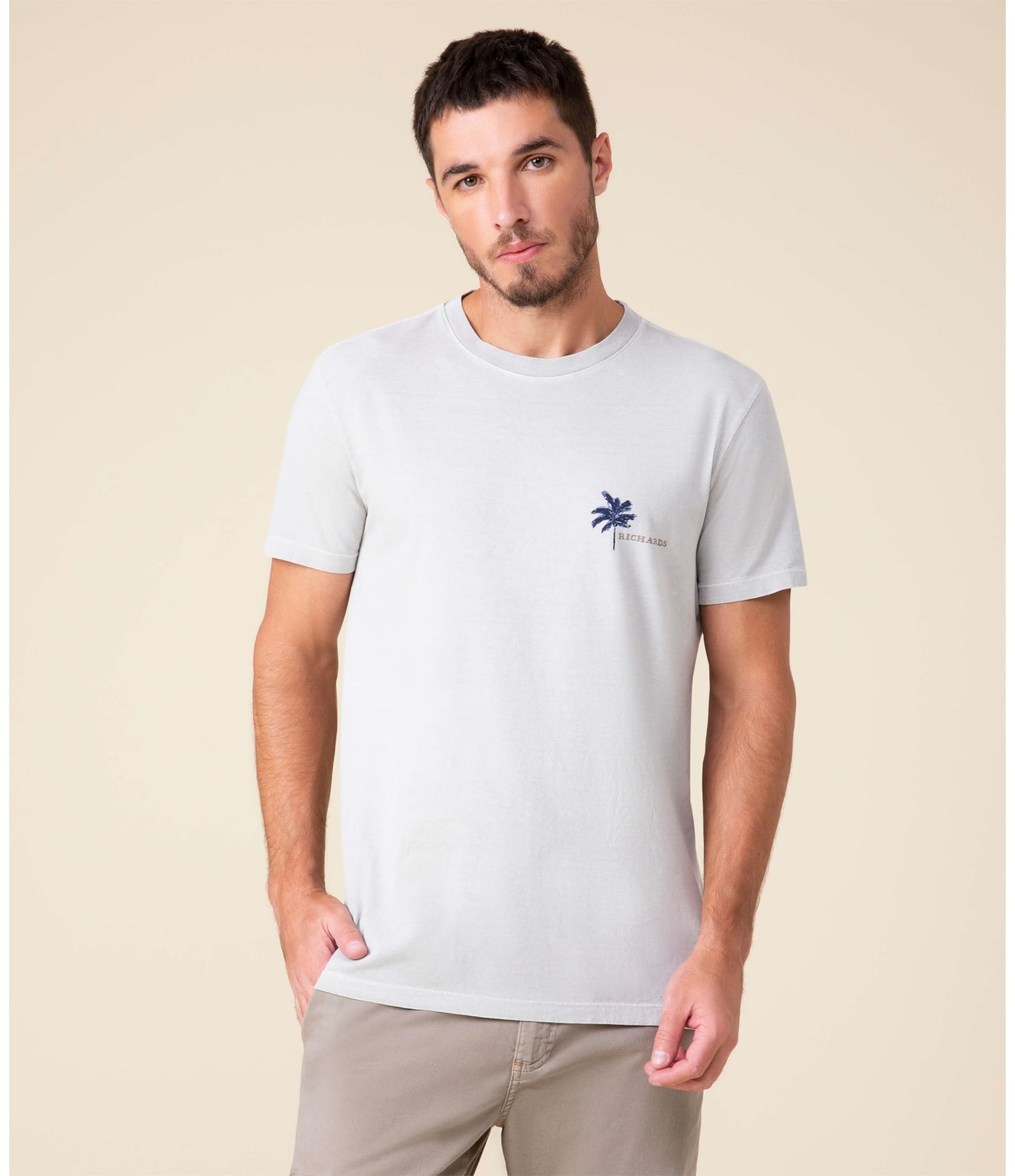 T-Shirt Mm Palm Trees Cinza Claro