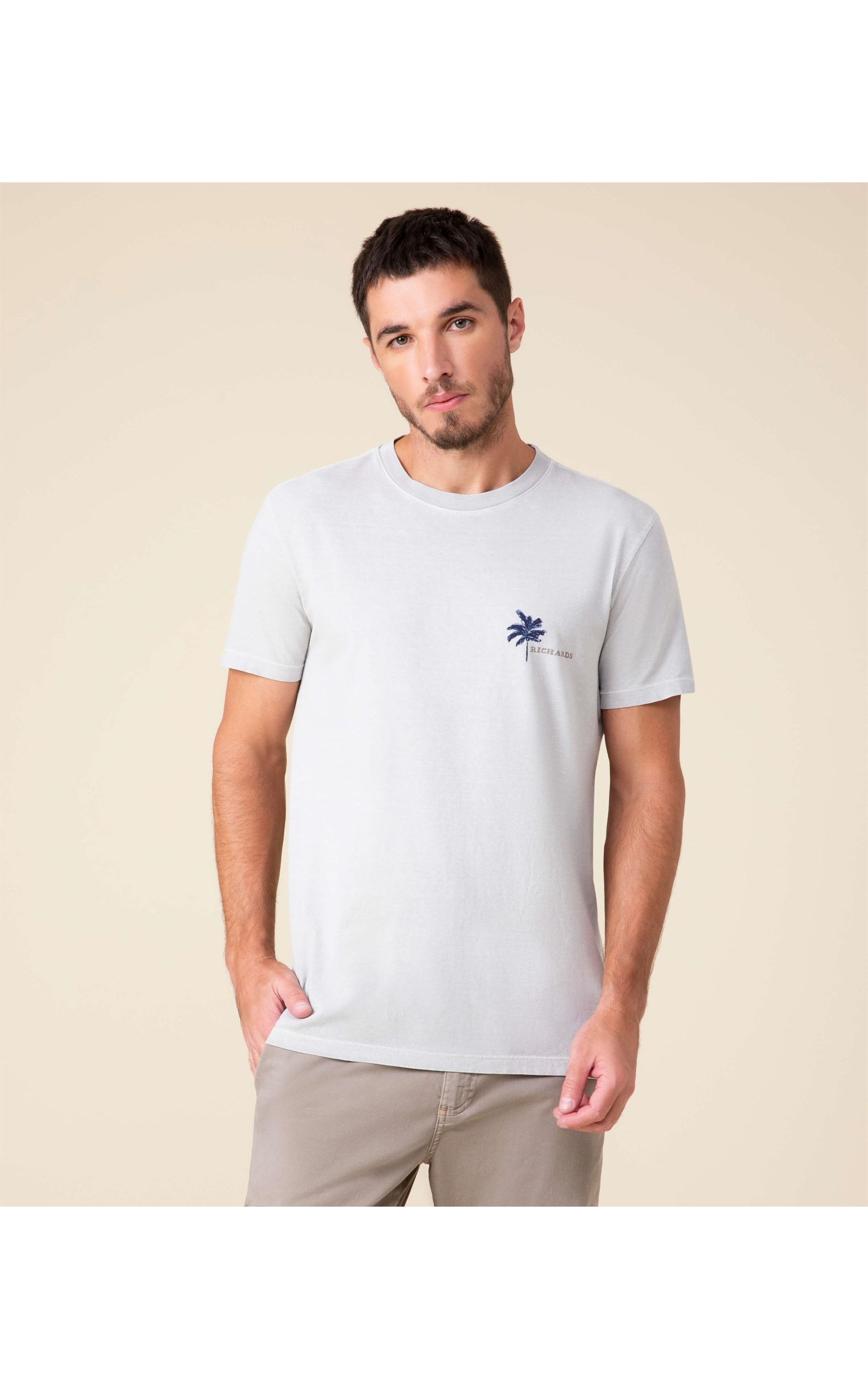 T-Shirt Mm Palm Trees Cinza Claro