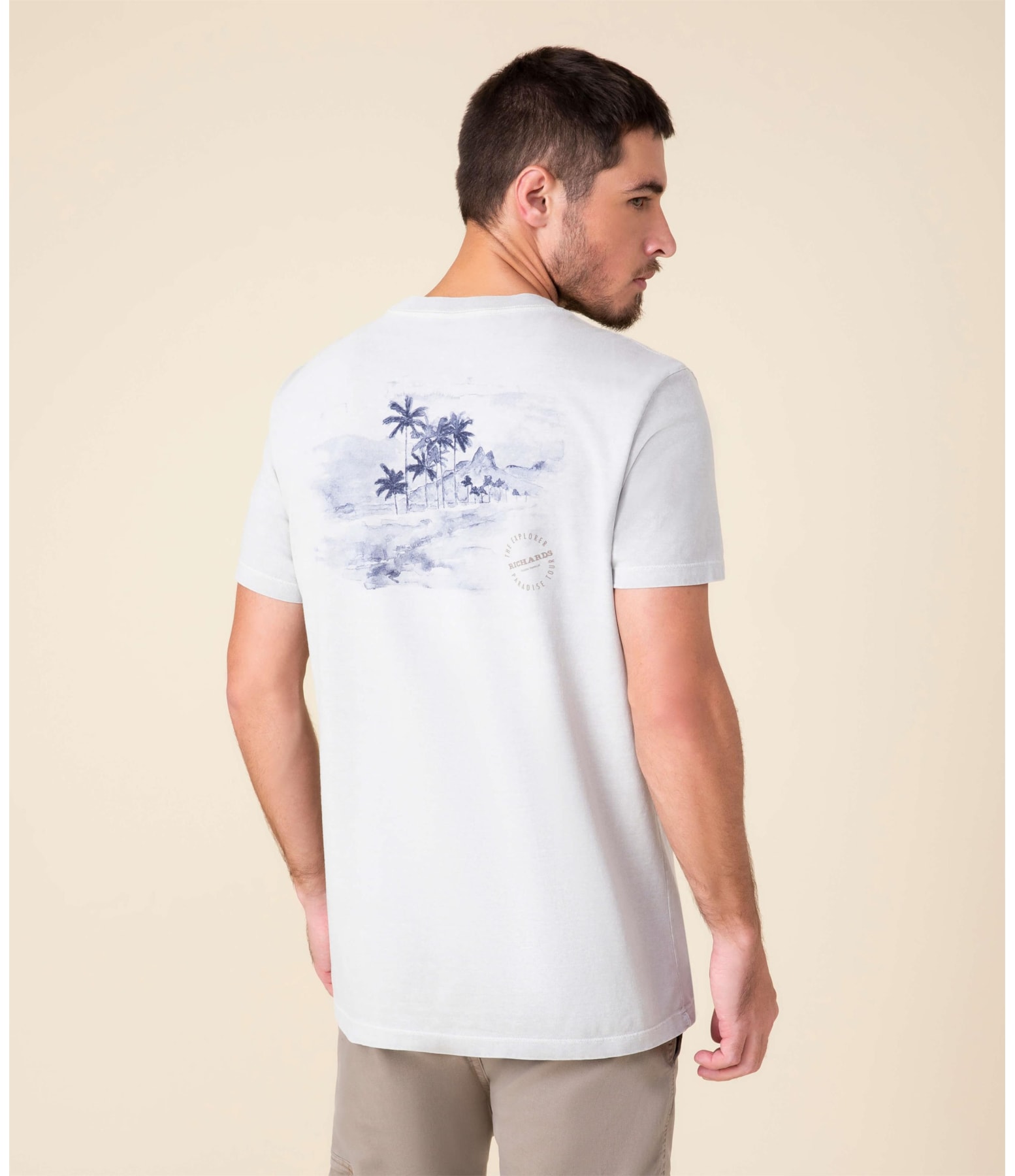 T-Shirt Mm Palm Trees Cinza Claro