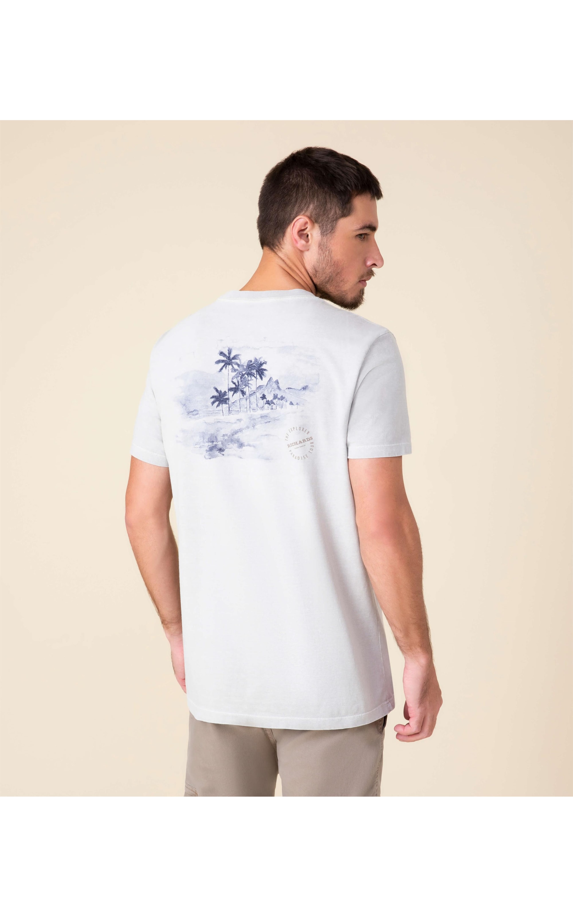 T-Shirt Mm Palm Trees Cinza Claro
