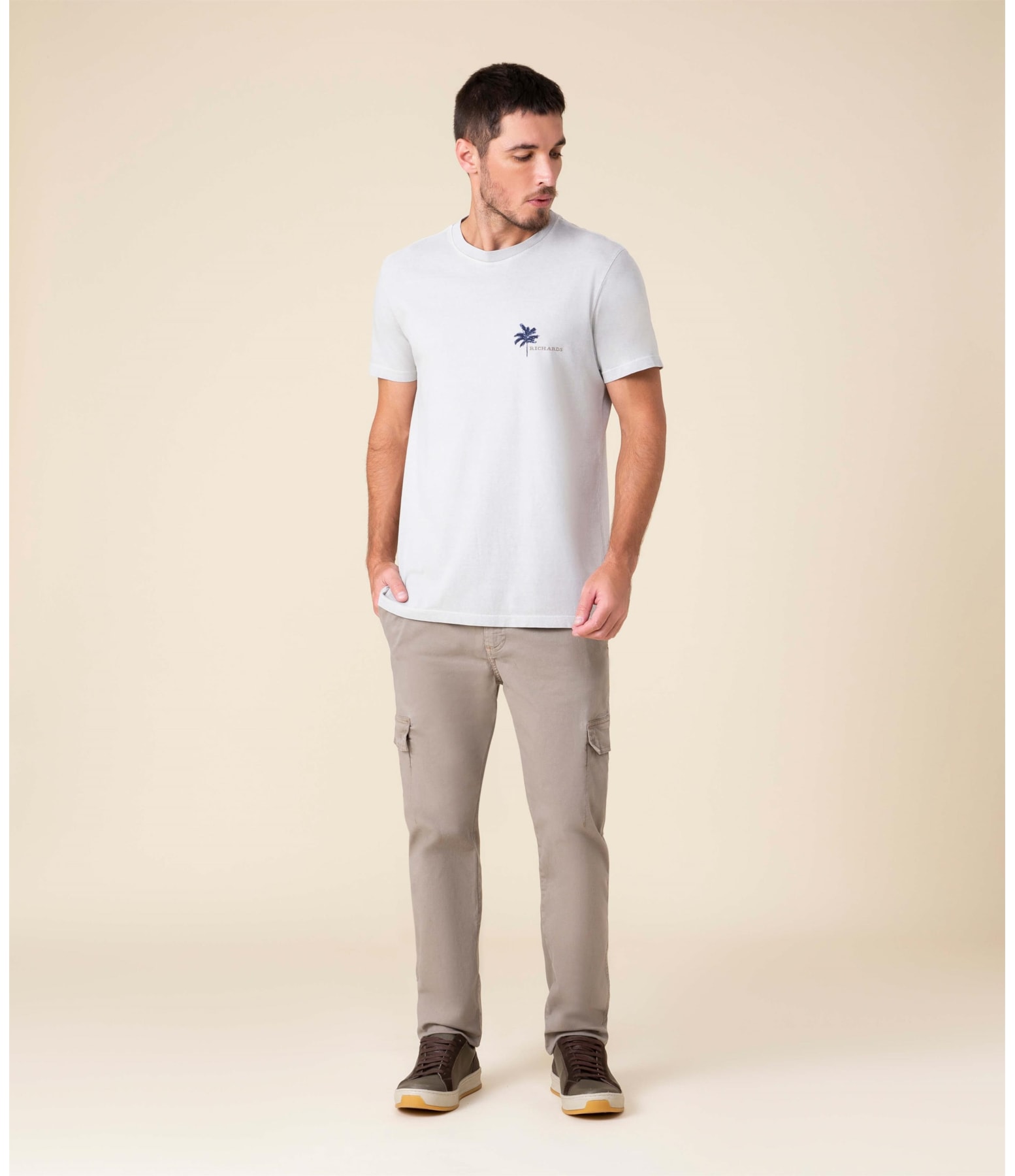 T-Shirt Mm Palm Trees Cinza Claro