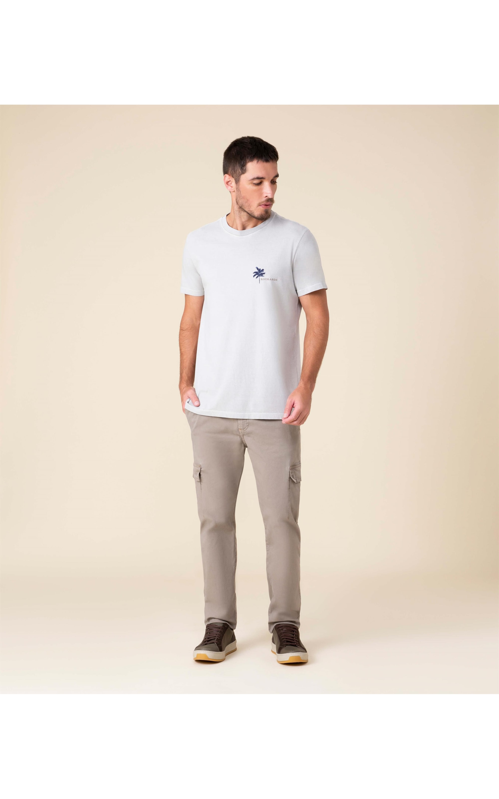 T-Shirt Mm Palm Trees Cinza Claro