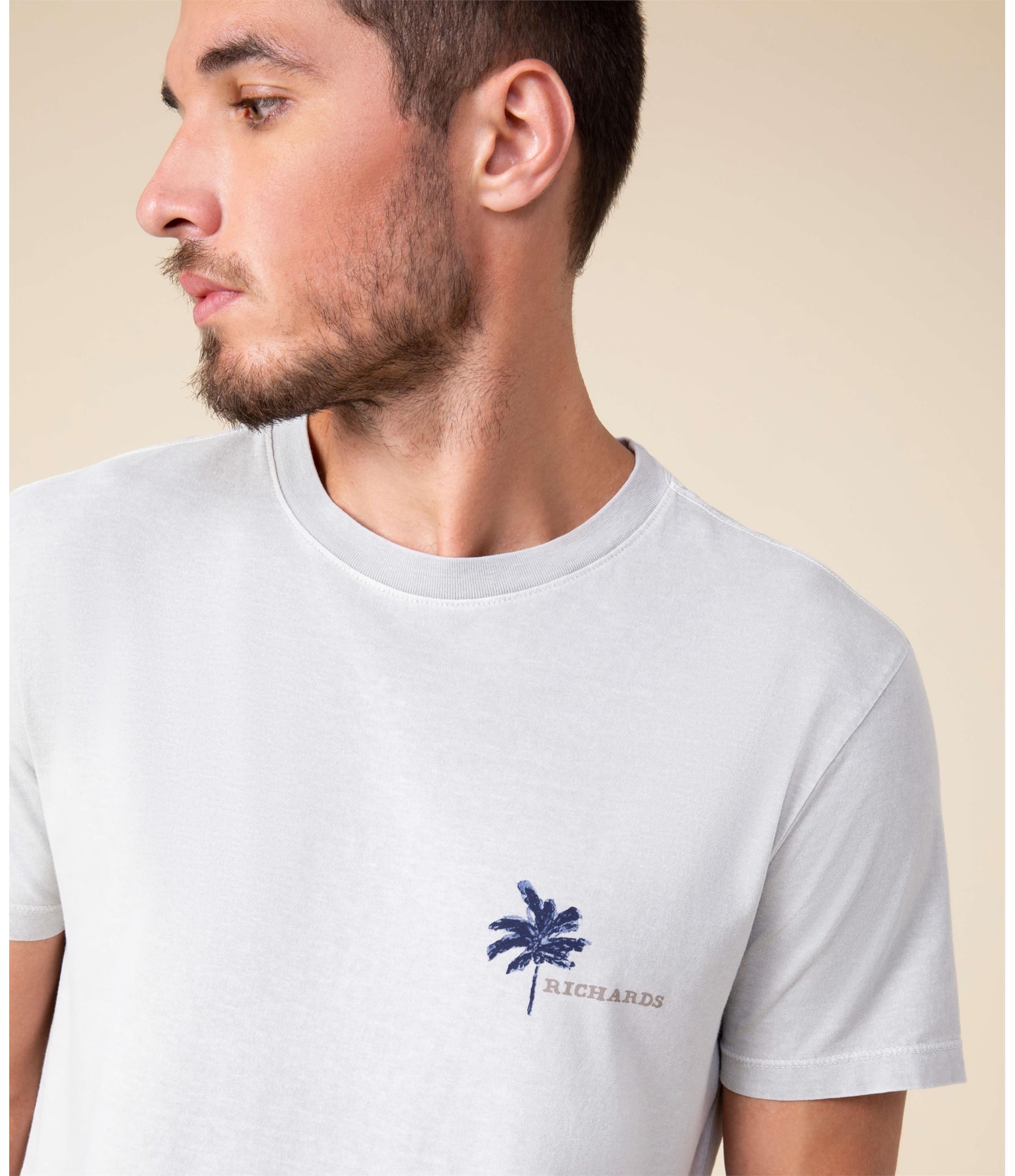 T-Shirt Mm Palm Trees Cinza Claro