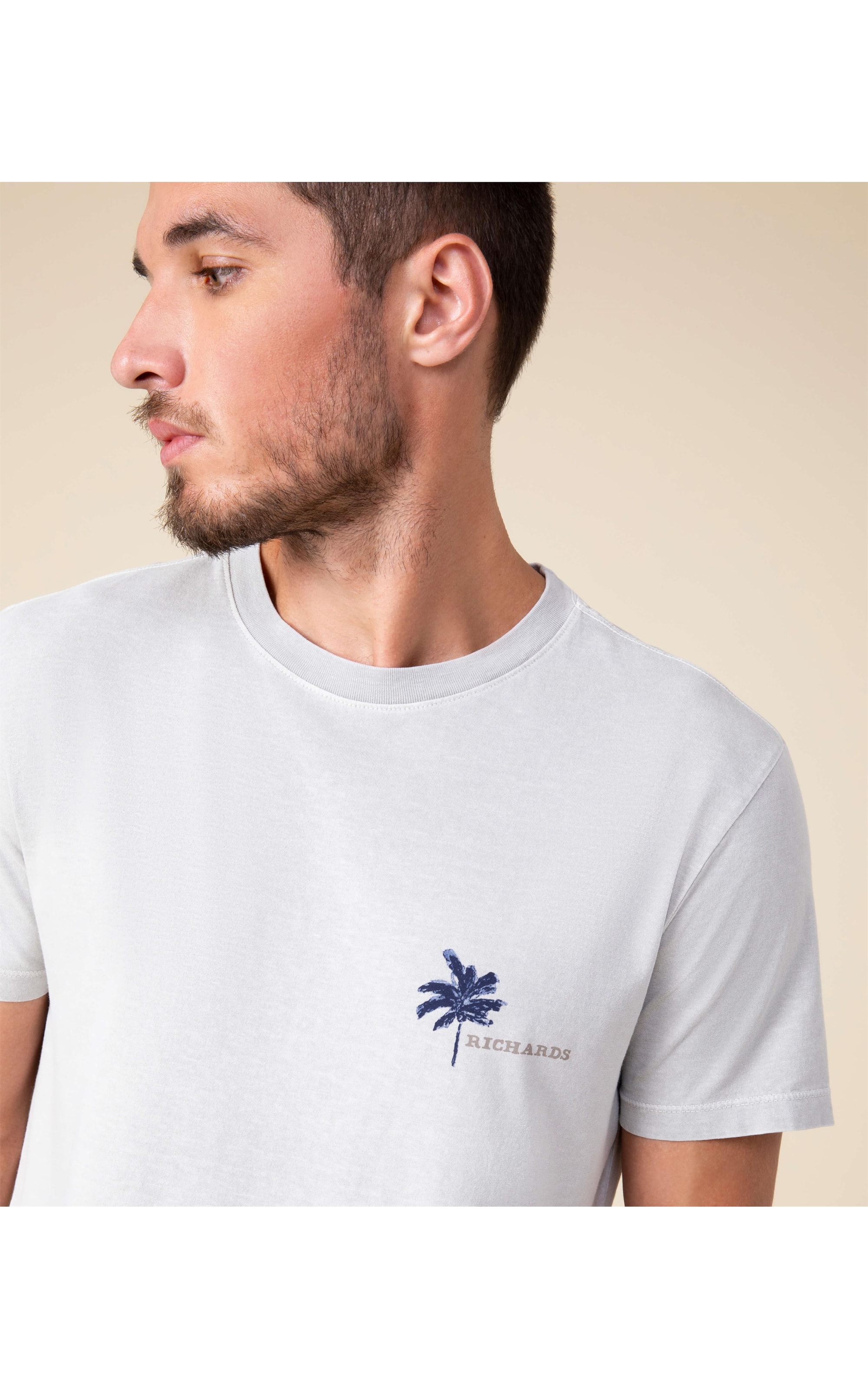 T-Shirt Mm Palm Trees Cinza Claro
