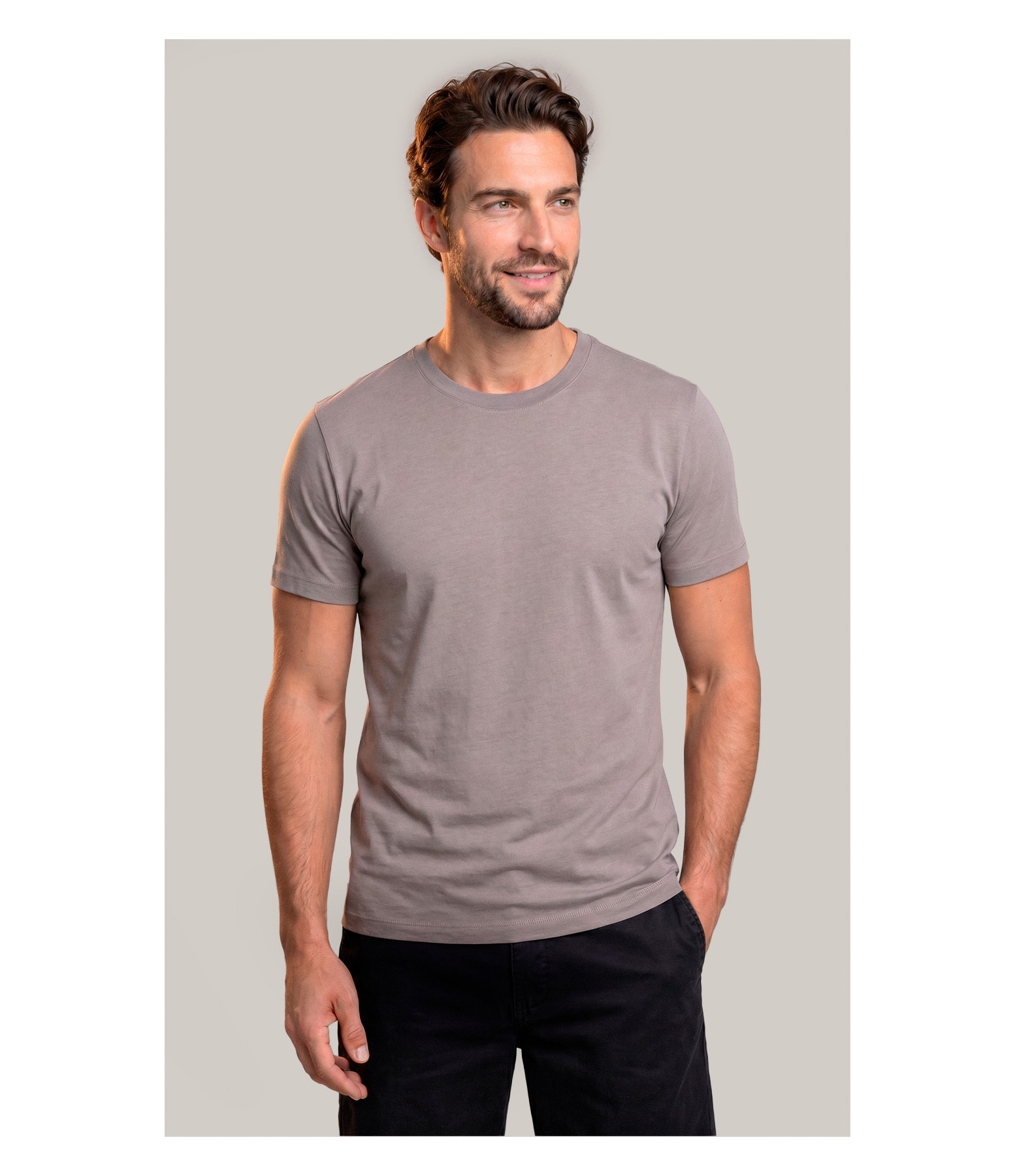 T-Shirt Mm Pima Manhattan New Classic Castor