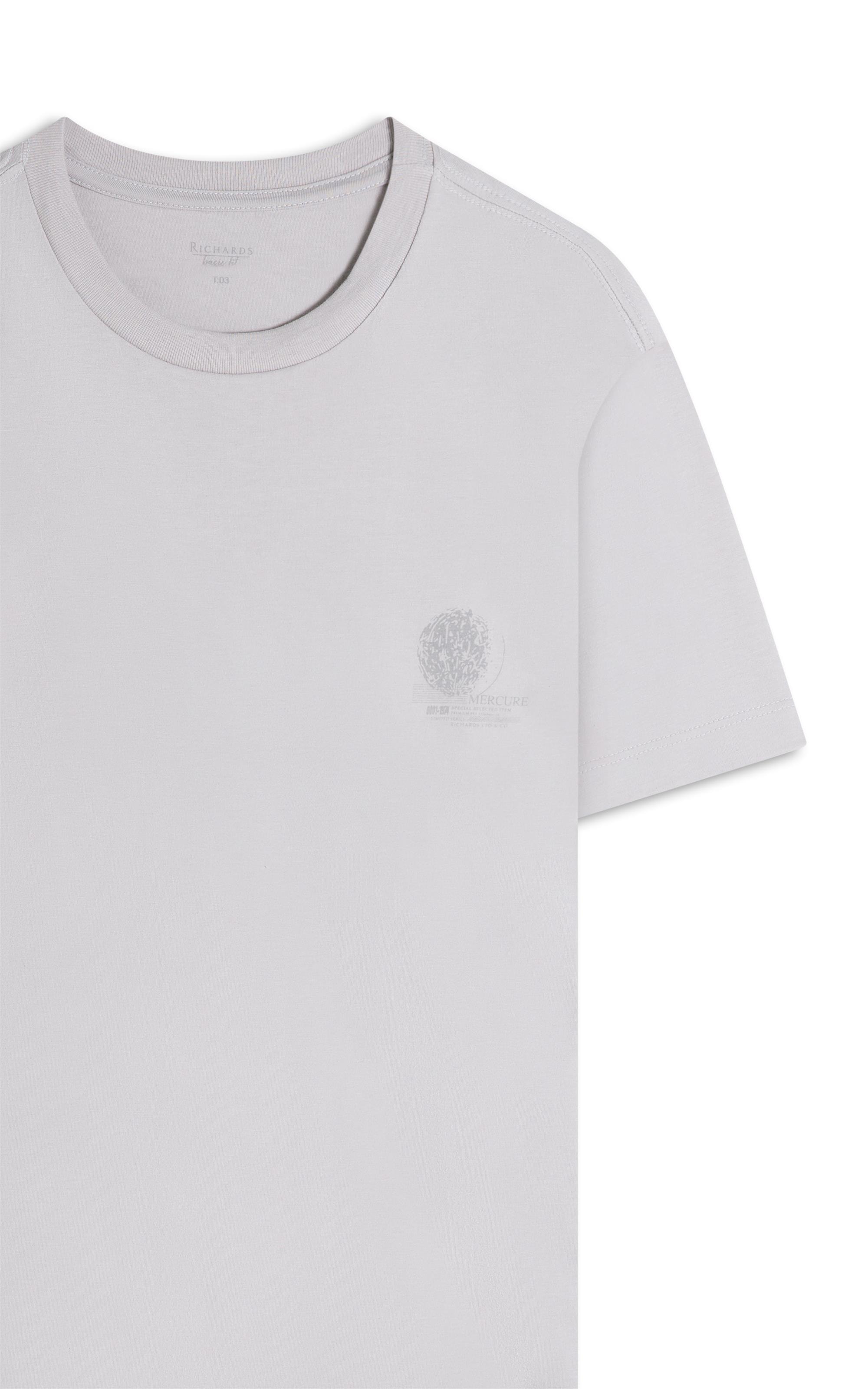 T-Shirt Mm Planetas Peito Basic Fit Gelo