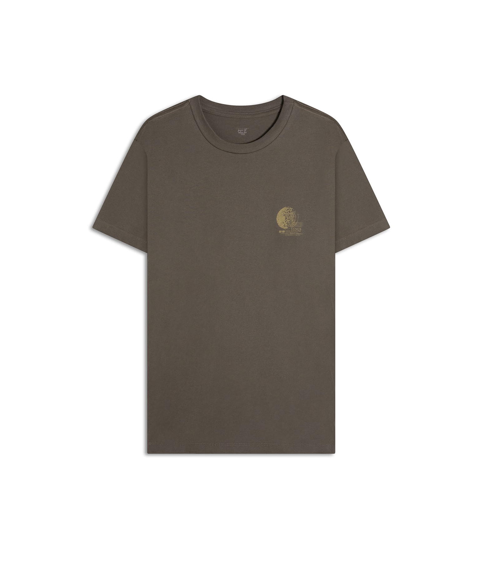 T-Shirt Mm Planetas Peito Basic Fit Tabaco
