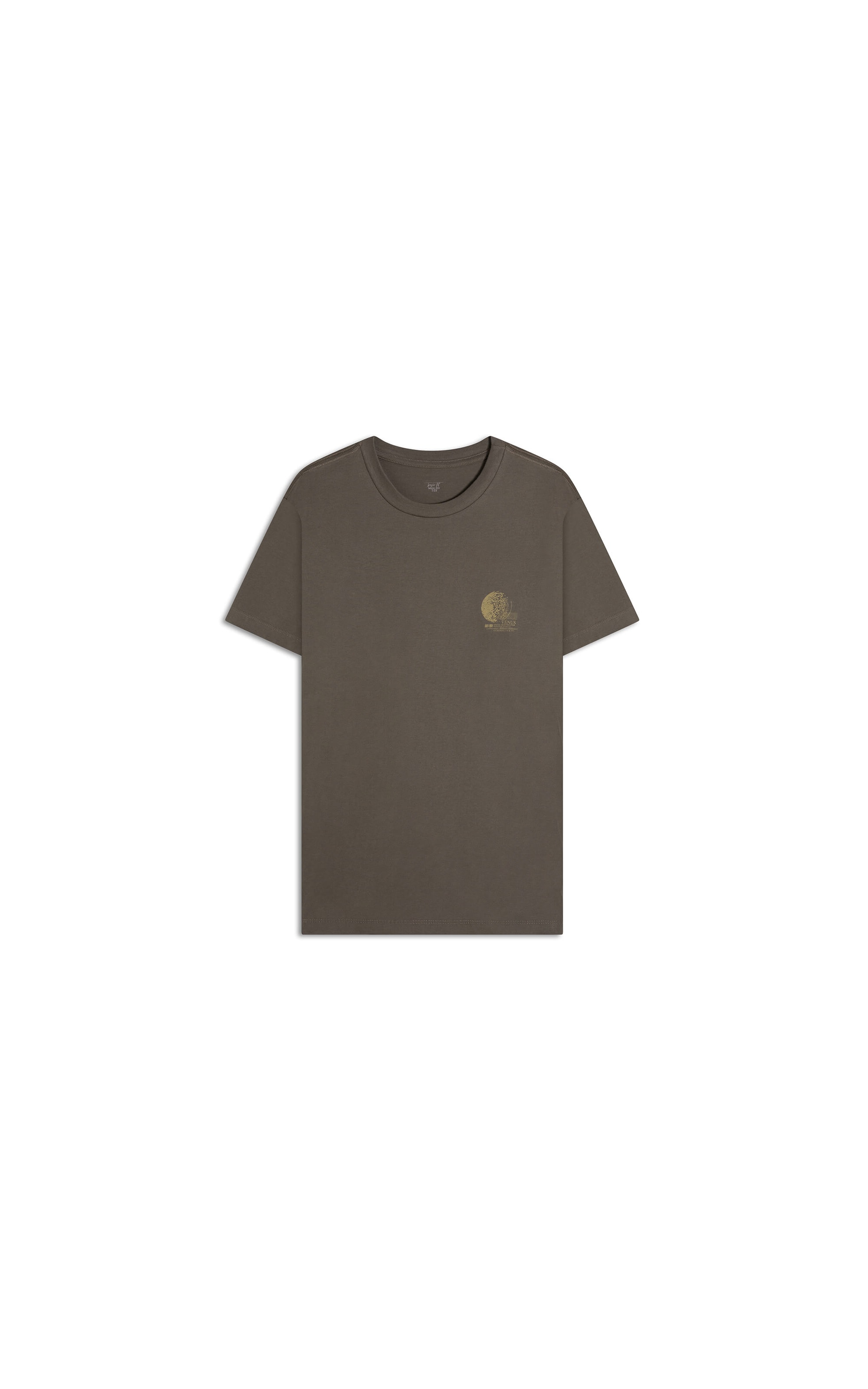 T-Shirt Mm Planetas Peito Basic Fit Tabaco