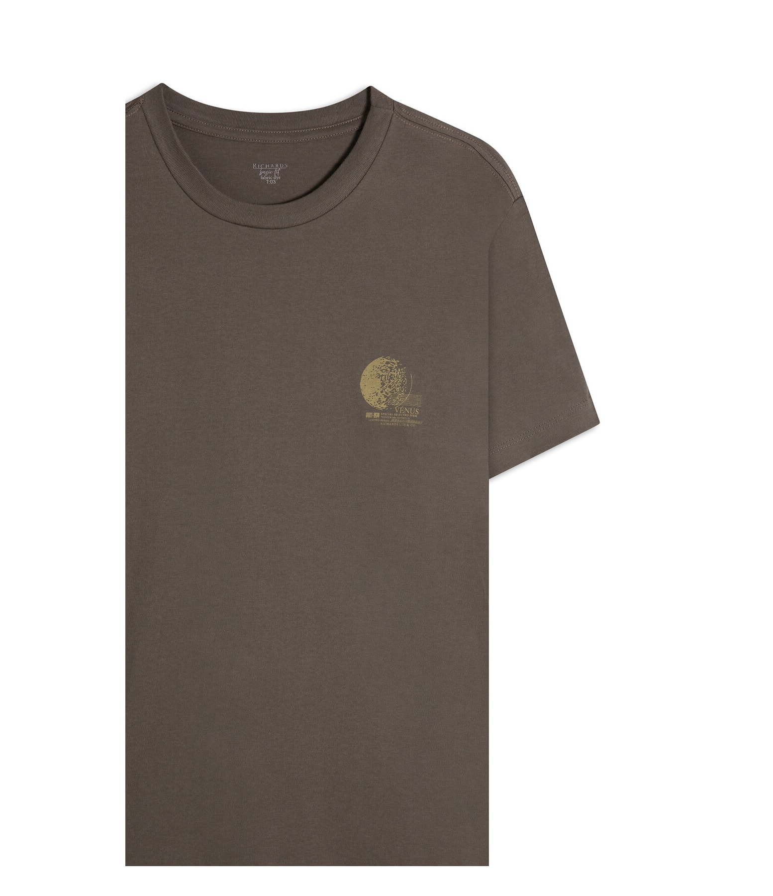 T-Shirt Mm Planetas Peito Basic Fit Tabaco