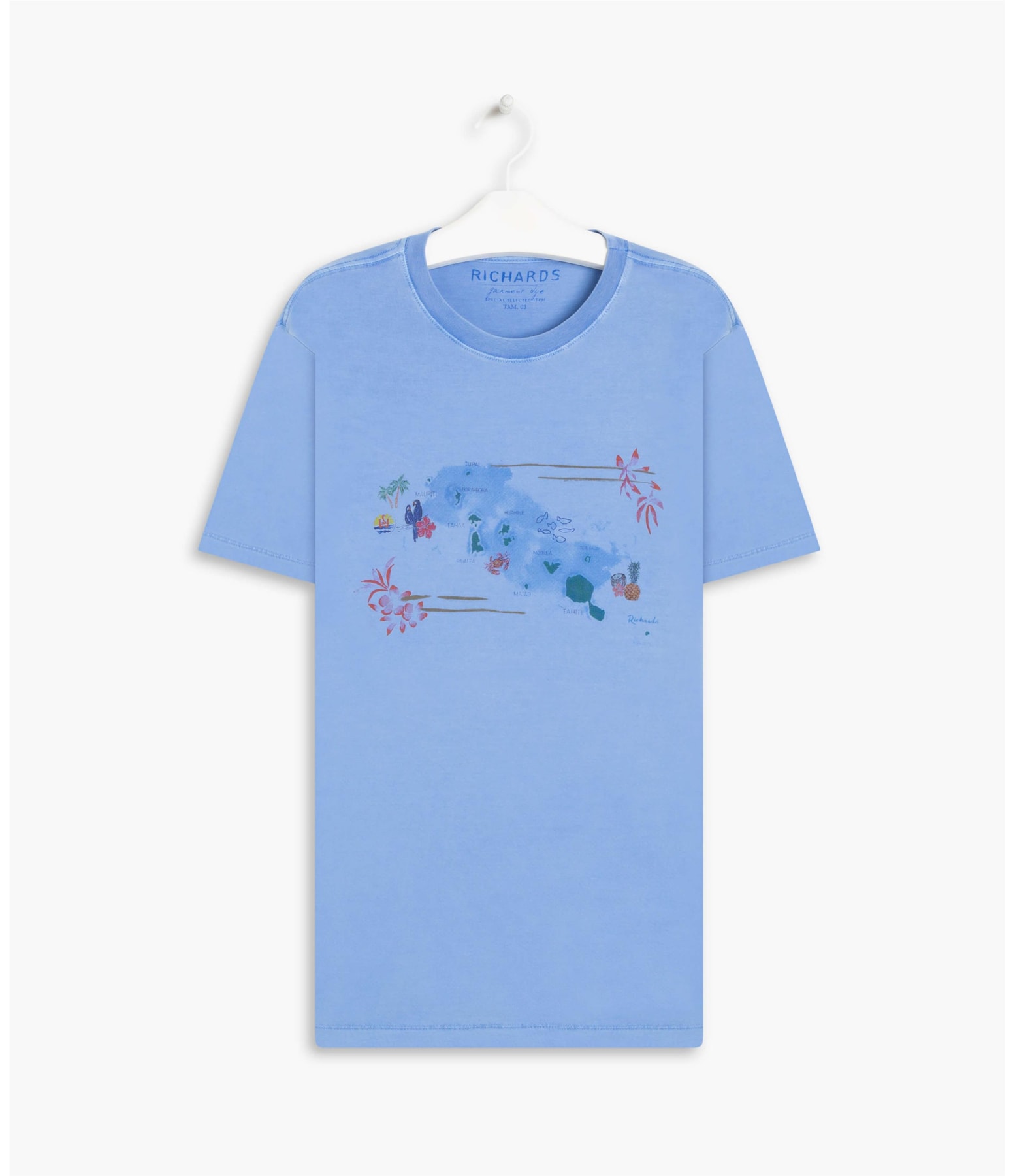 T-Shirt Mm Polynesia Map Azul Chofer