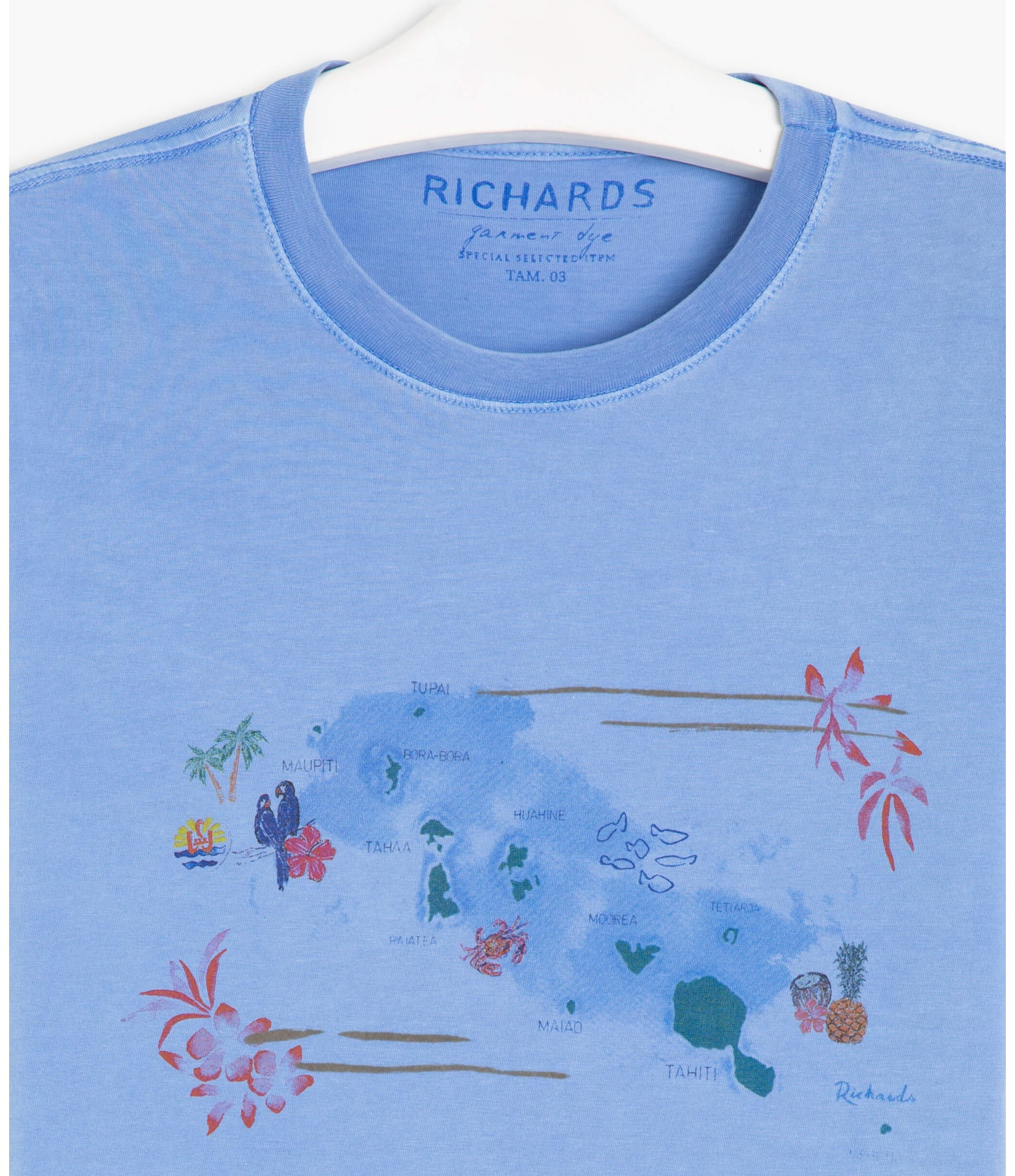 T-Shirt Mm Polynesia Map Azul Chofer