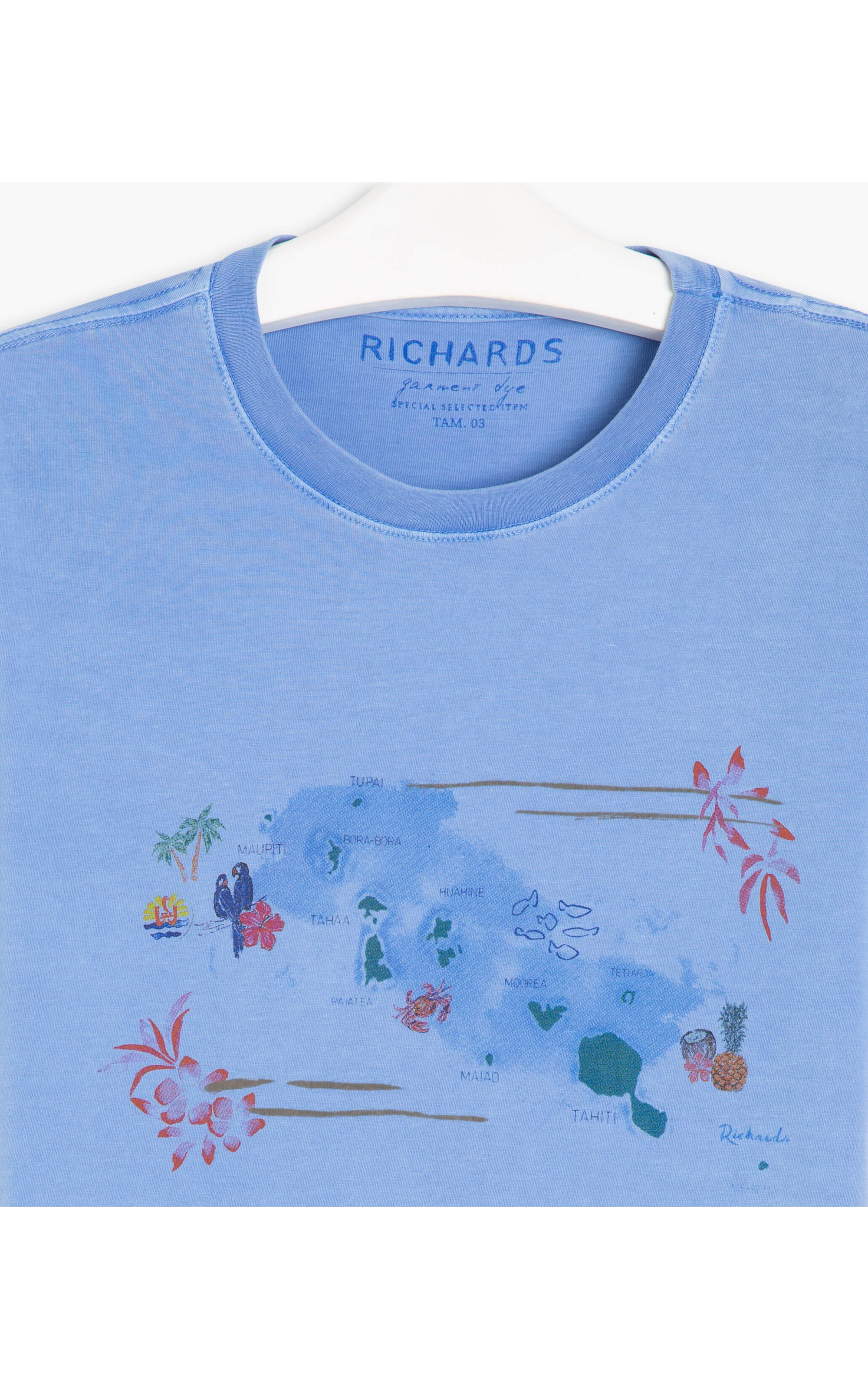 T-Shirt Mm Polynesia Map Azul Chofer