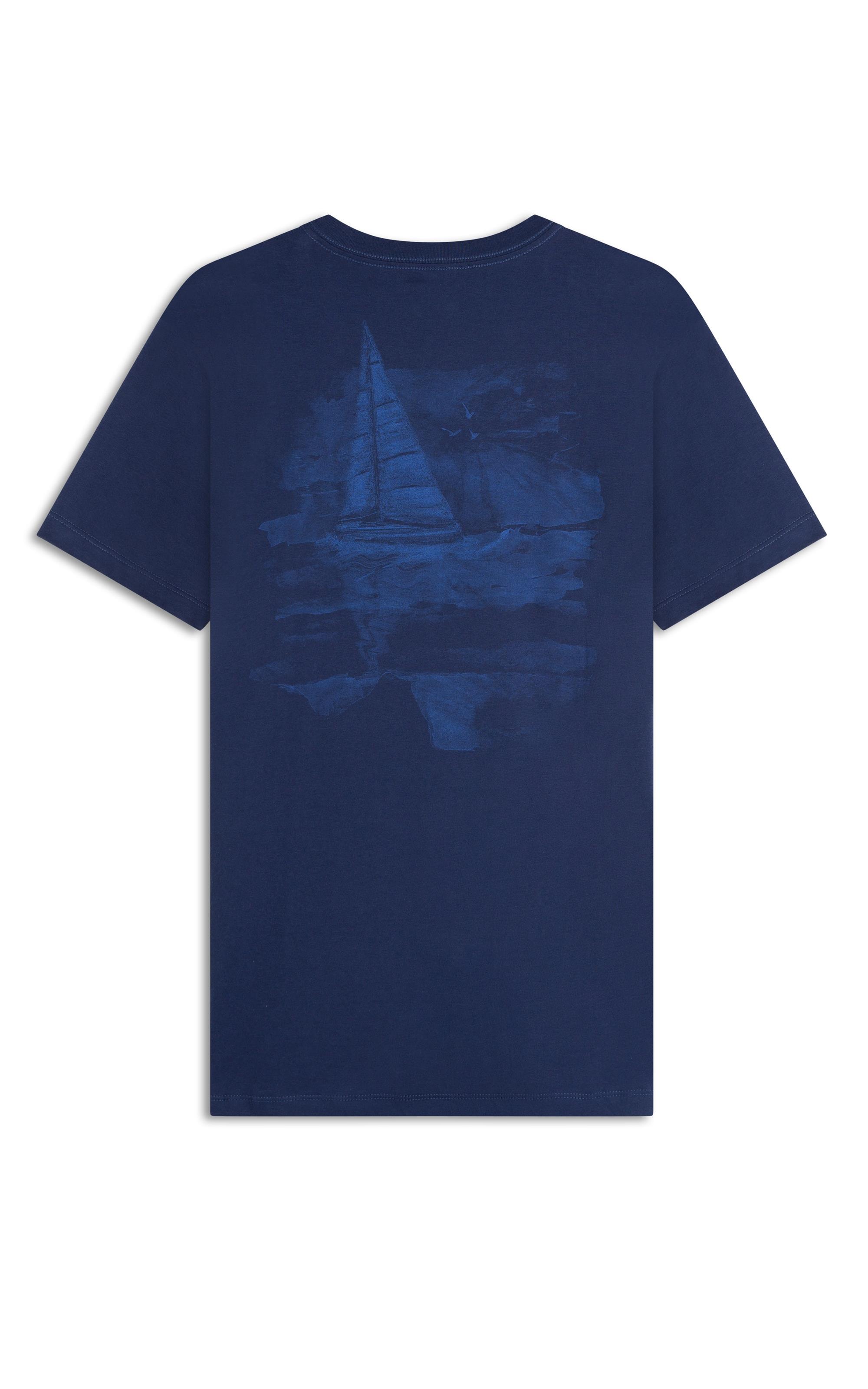 T-Shirt Mm Praia Costas Basic Fit Cobalto