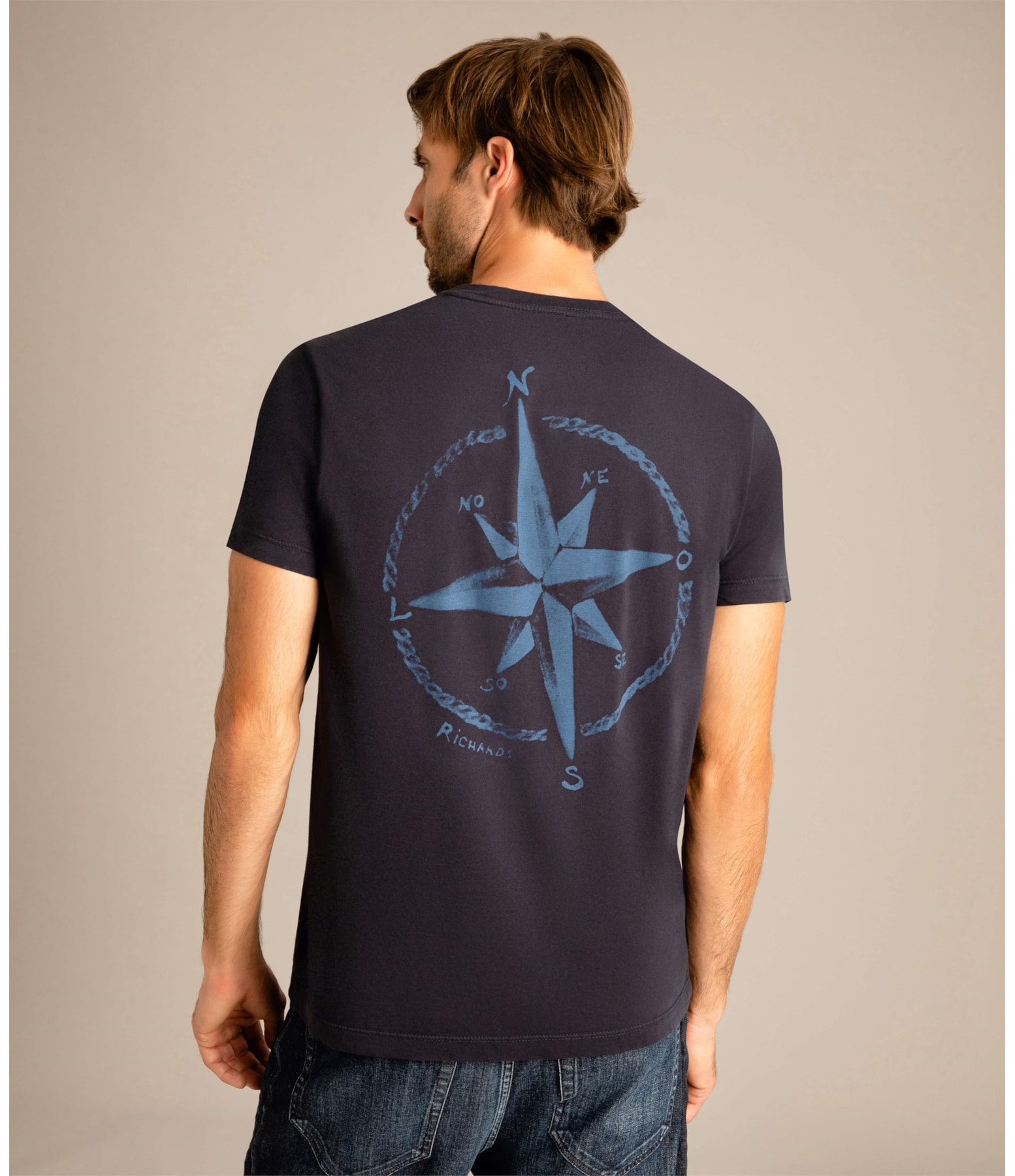 T-Shirt Mm Rosa Dos Ventos Dark Navy