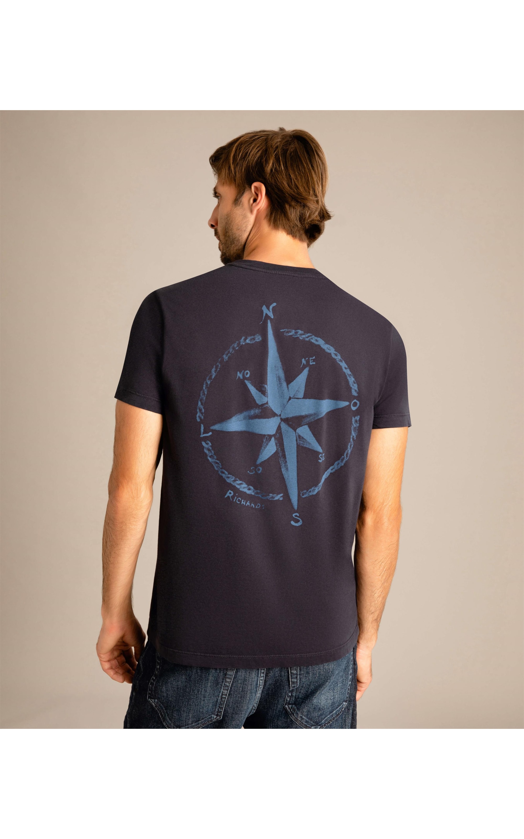 T-Shirt Mm Rosa Dos Ventos Dark Navy