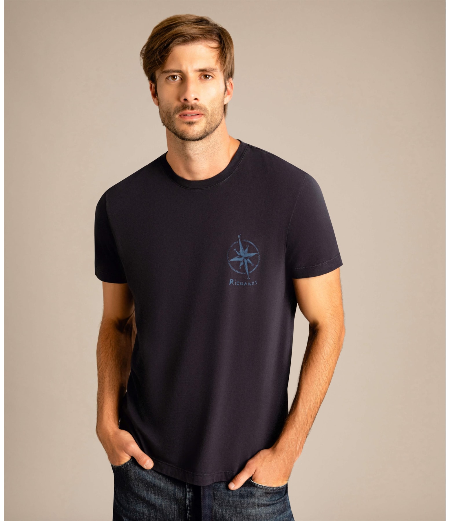 T-Shirt Mm Rosa Dos Ventos Dark Navy