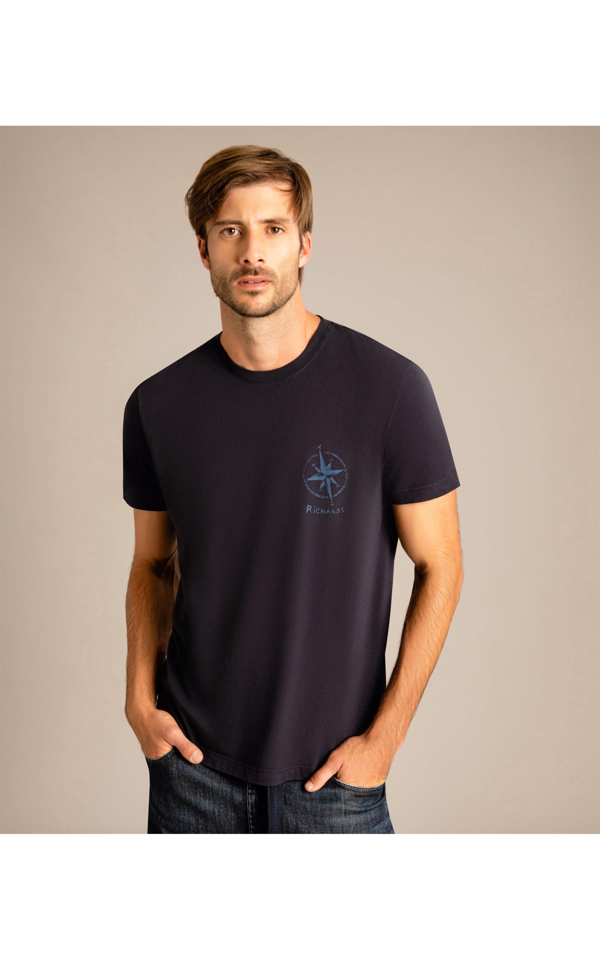 T-Shirt Mm Rosa Dos Ventos Dark Navy