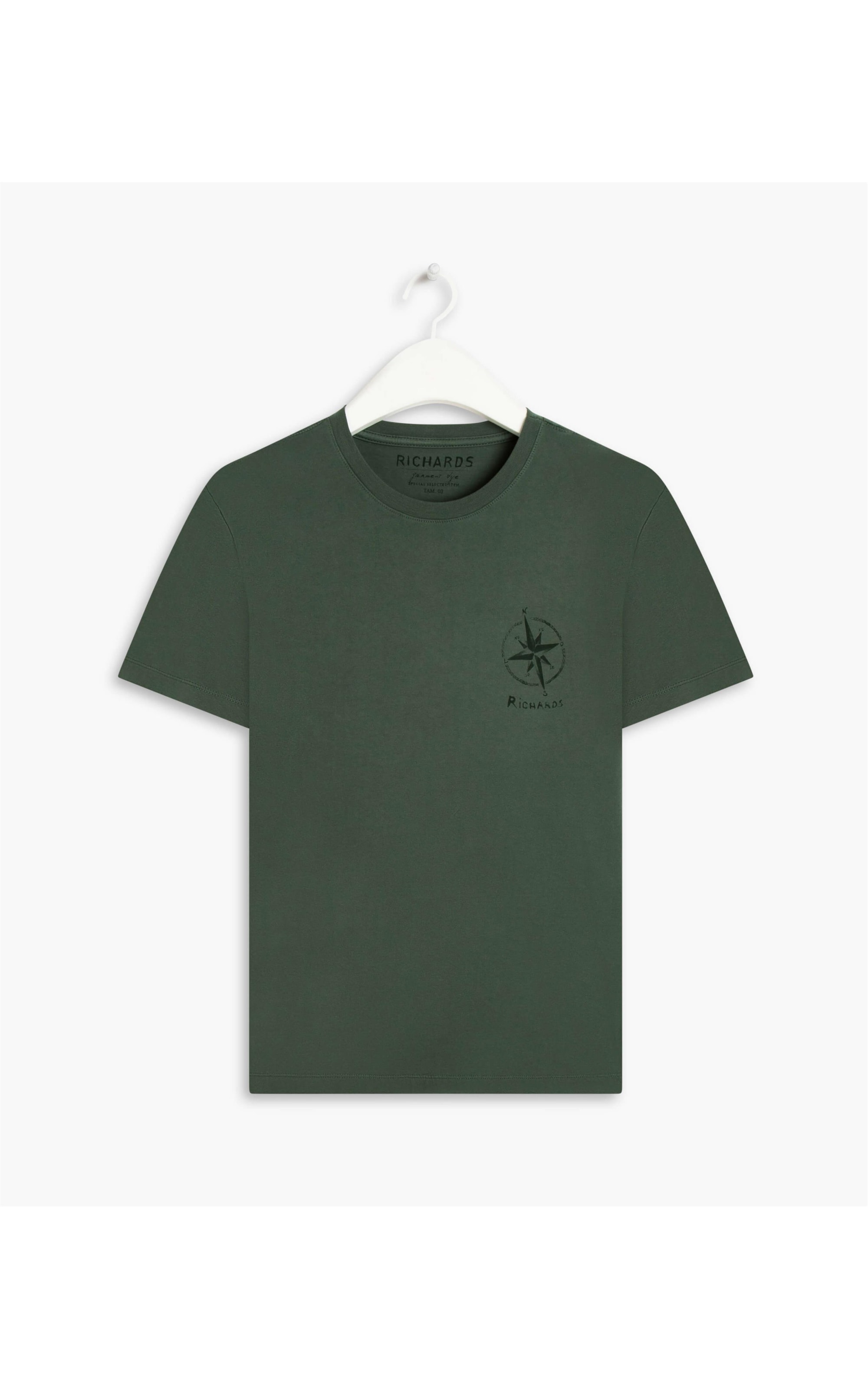 T-Shirt Mm Rosa Dos Ventos Peito Verde Oliva