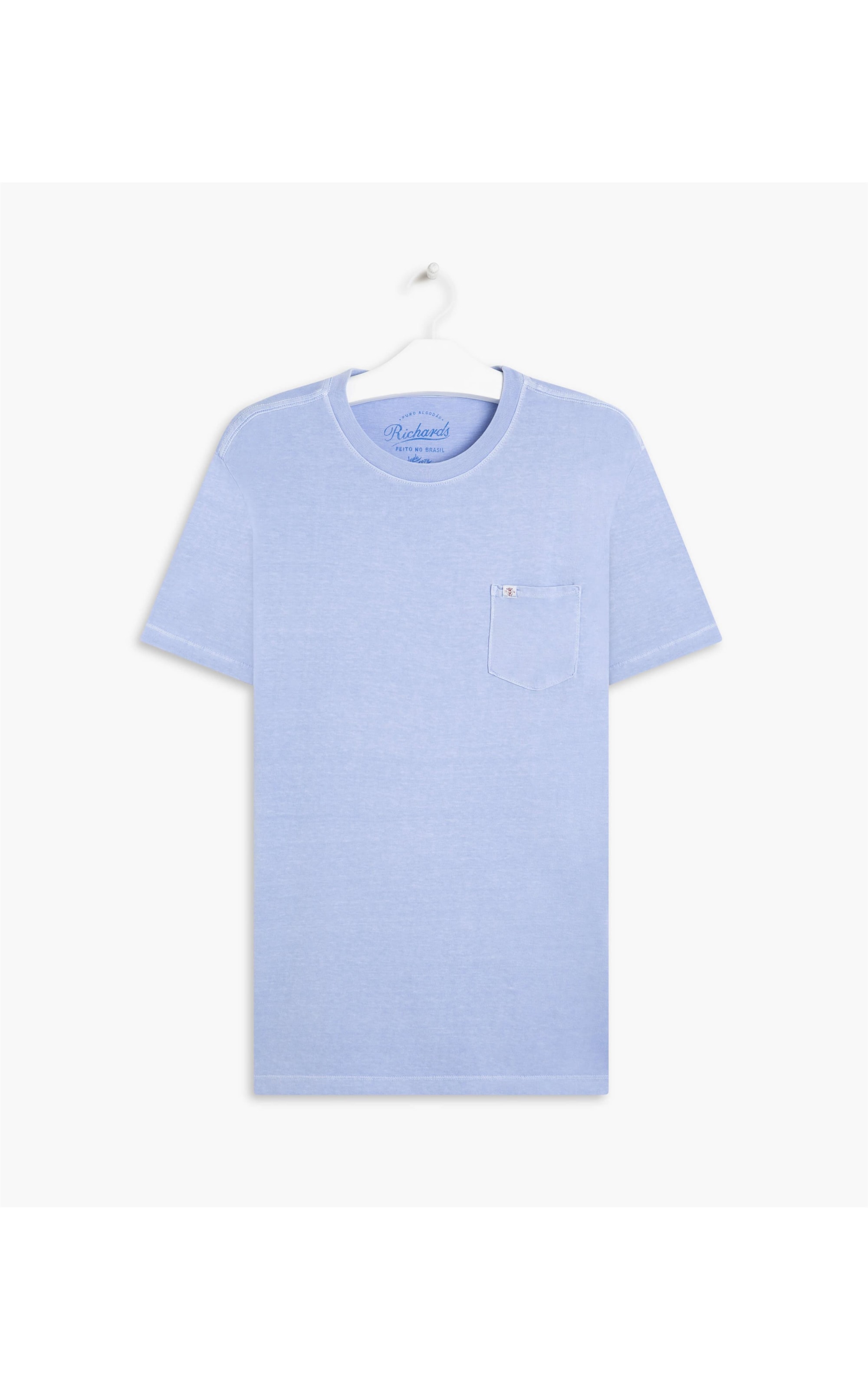T-Shirt Mm Stone Lisa Com Bolso Azul Claro