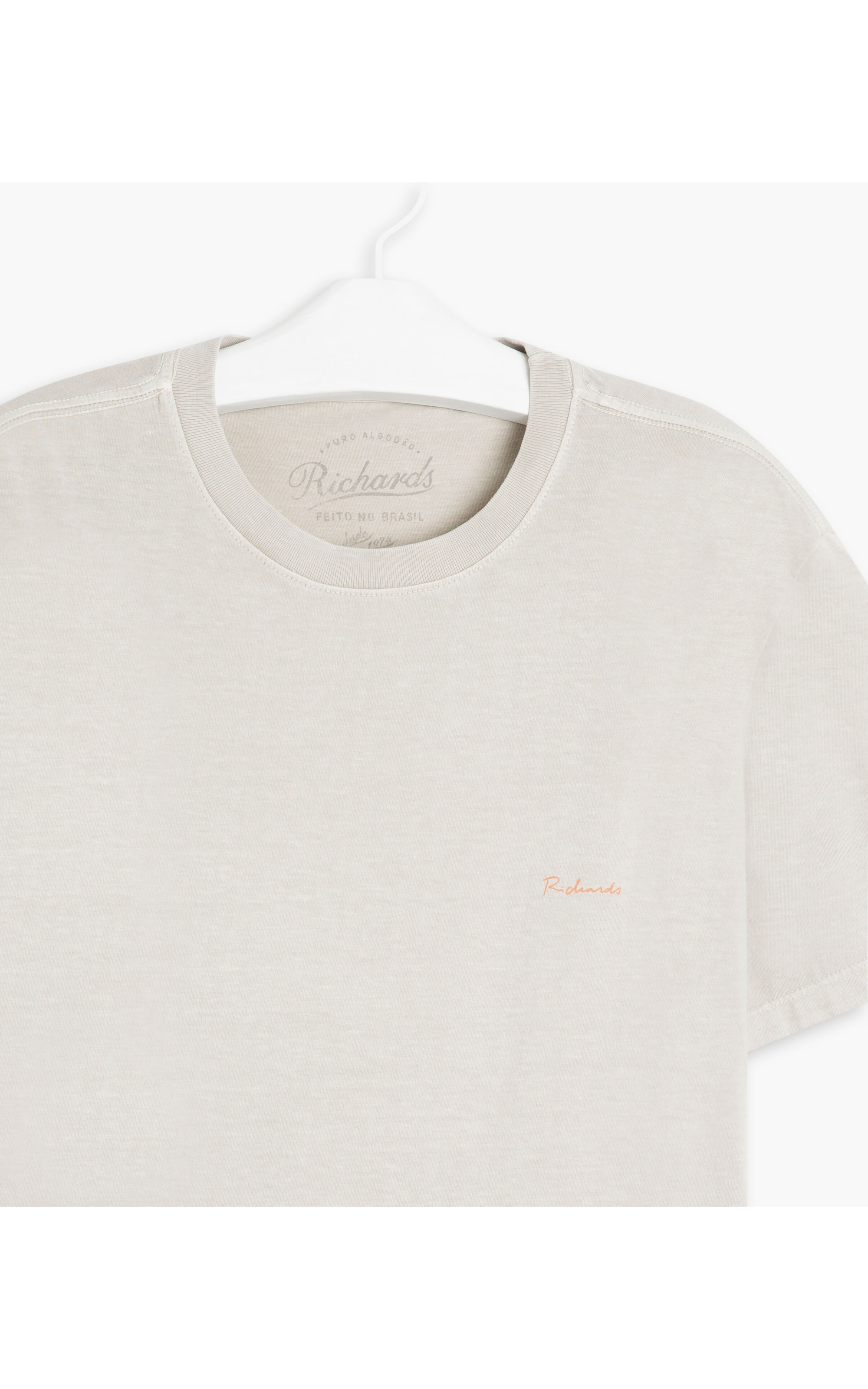 T-Shirt Mm Stone Manuscrito Mc Cinza Claro