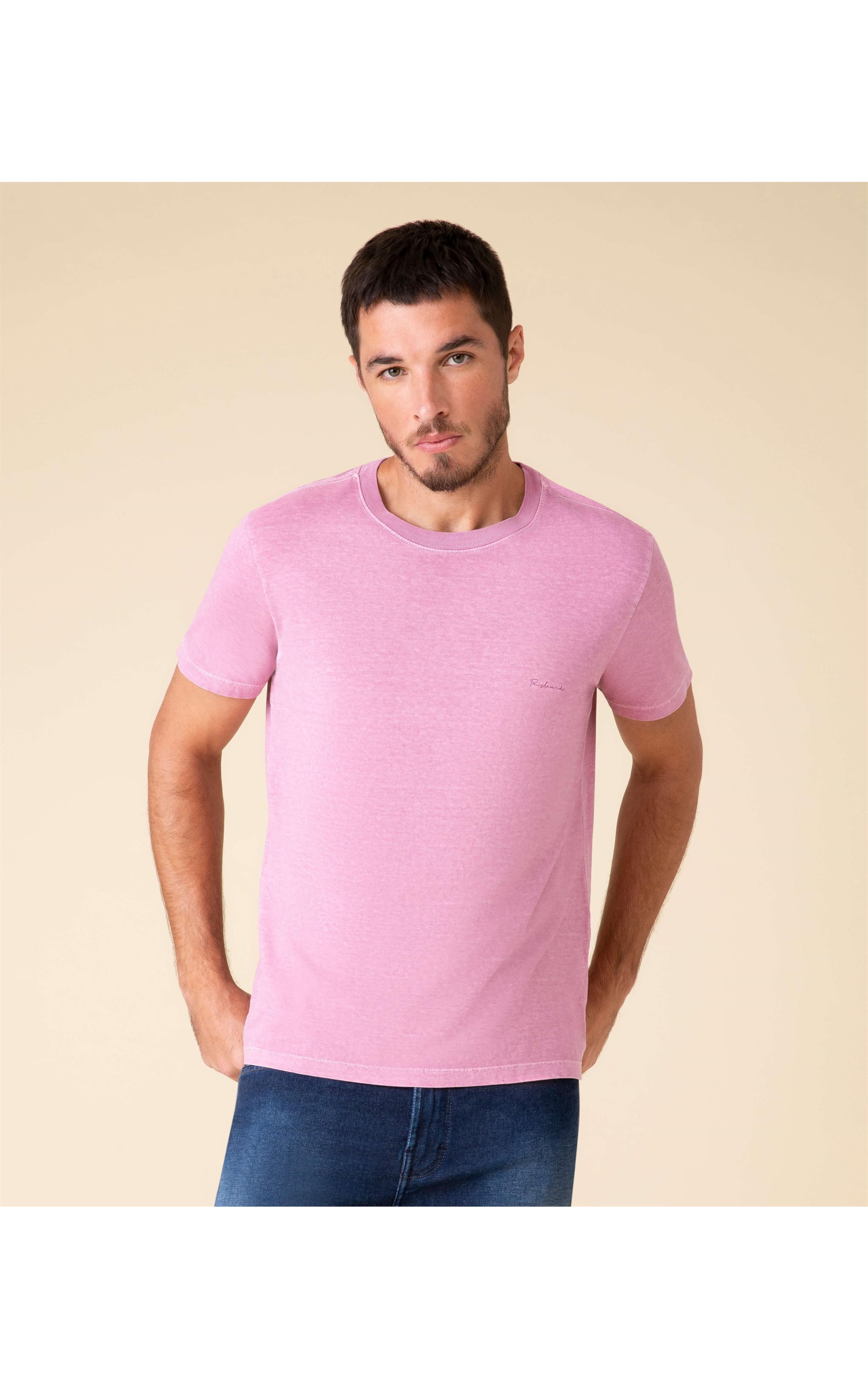 T-Shirt Mm Stone Manuscrito Mc Rosa Velho