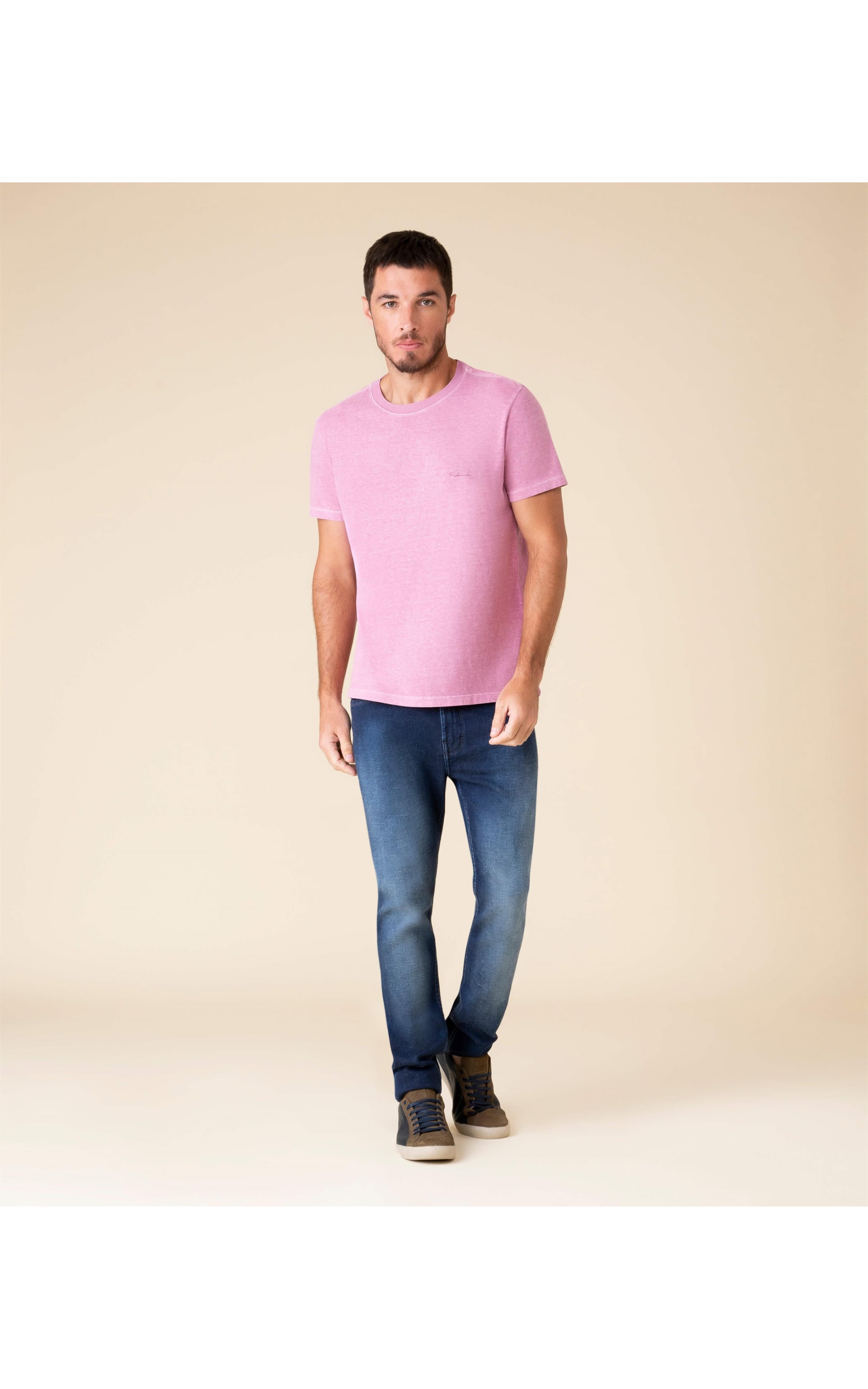 T-Shirt Mm Stone Manuscrito Mc Rosa Velho