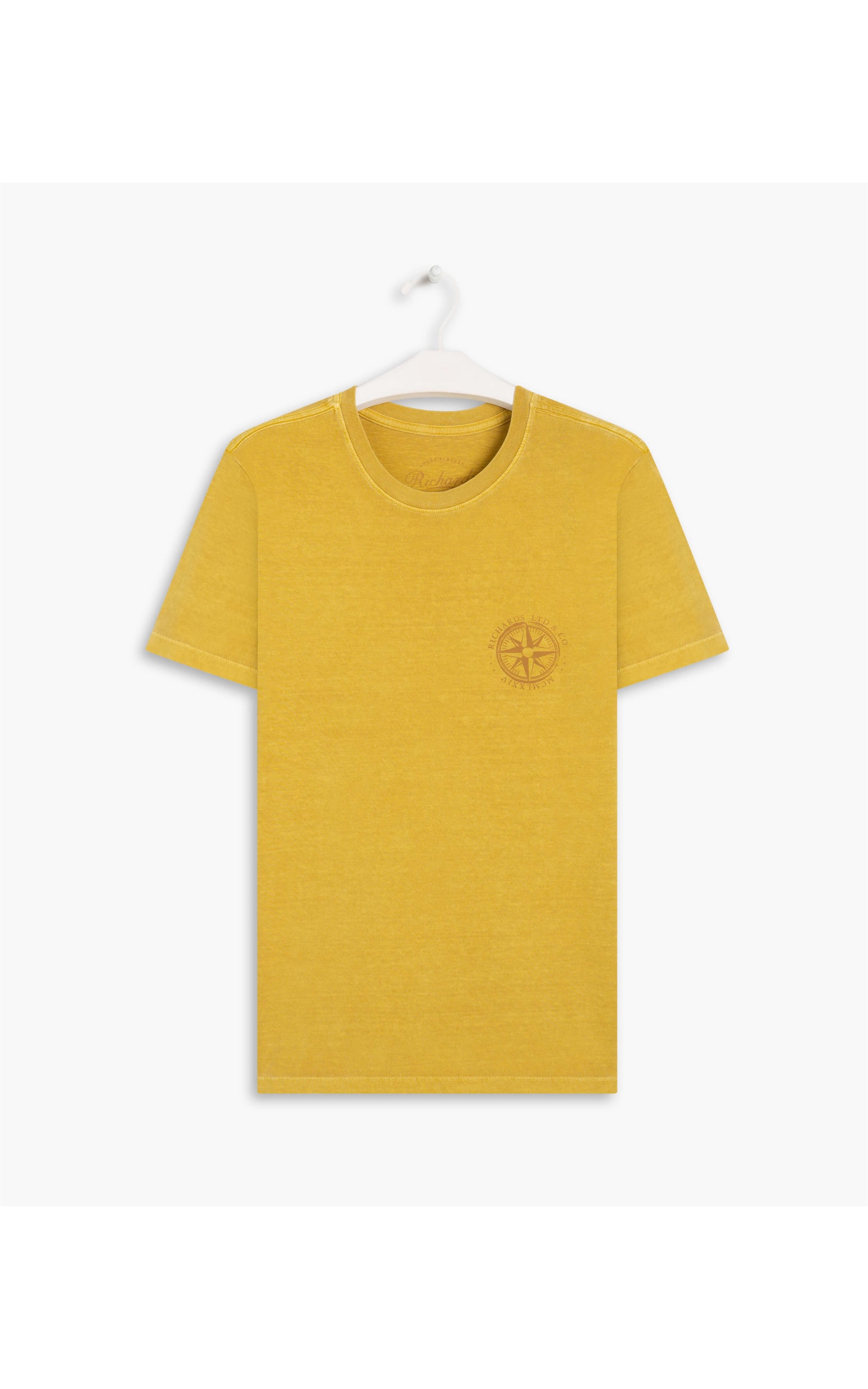 T-Shirt Mm Stone Paisagem Bússola Mc Mostarda