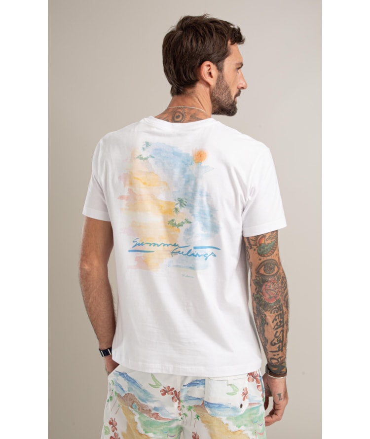 T-Shirt Mm Sumer Feelings Costas Bf Branco