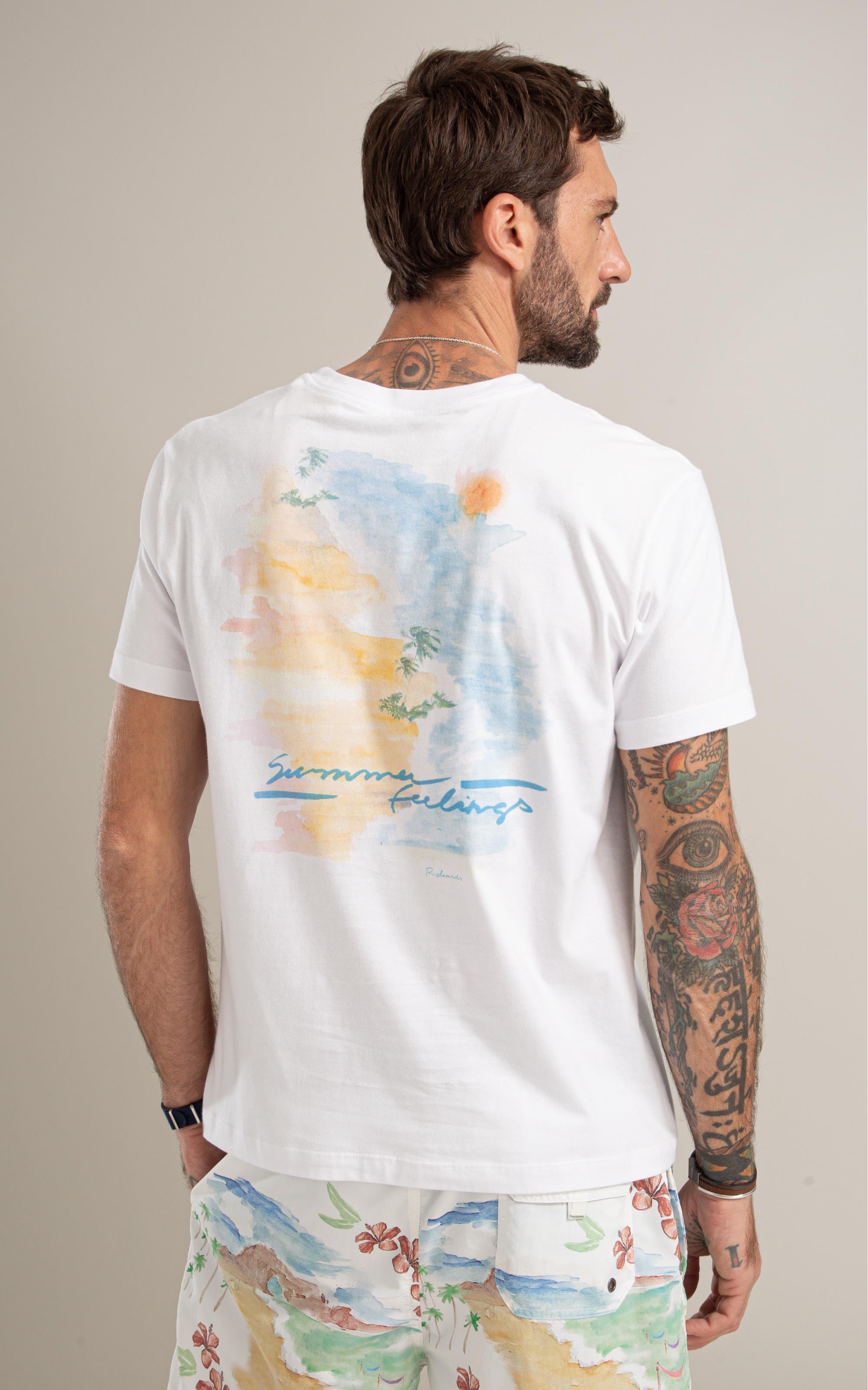 T-Shirt Mm Sumer Feelings Costas Bf Branco