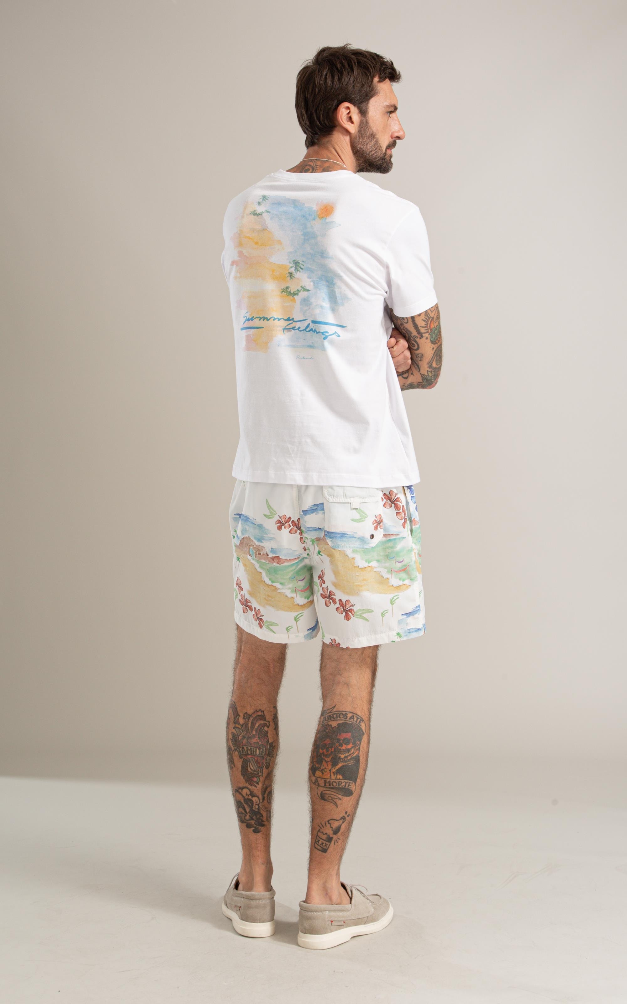 T-Shirt Mm Sumer Feelings Costas Bf Branco