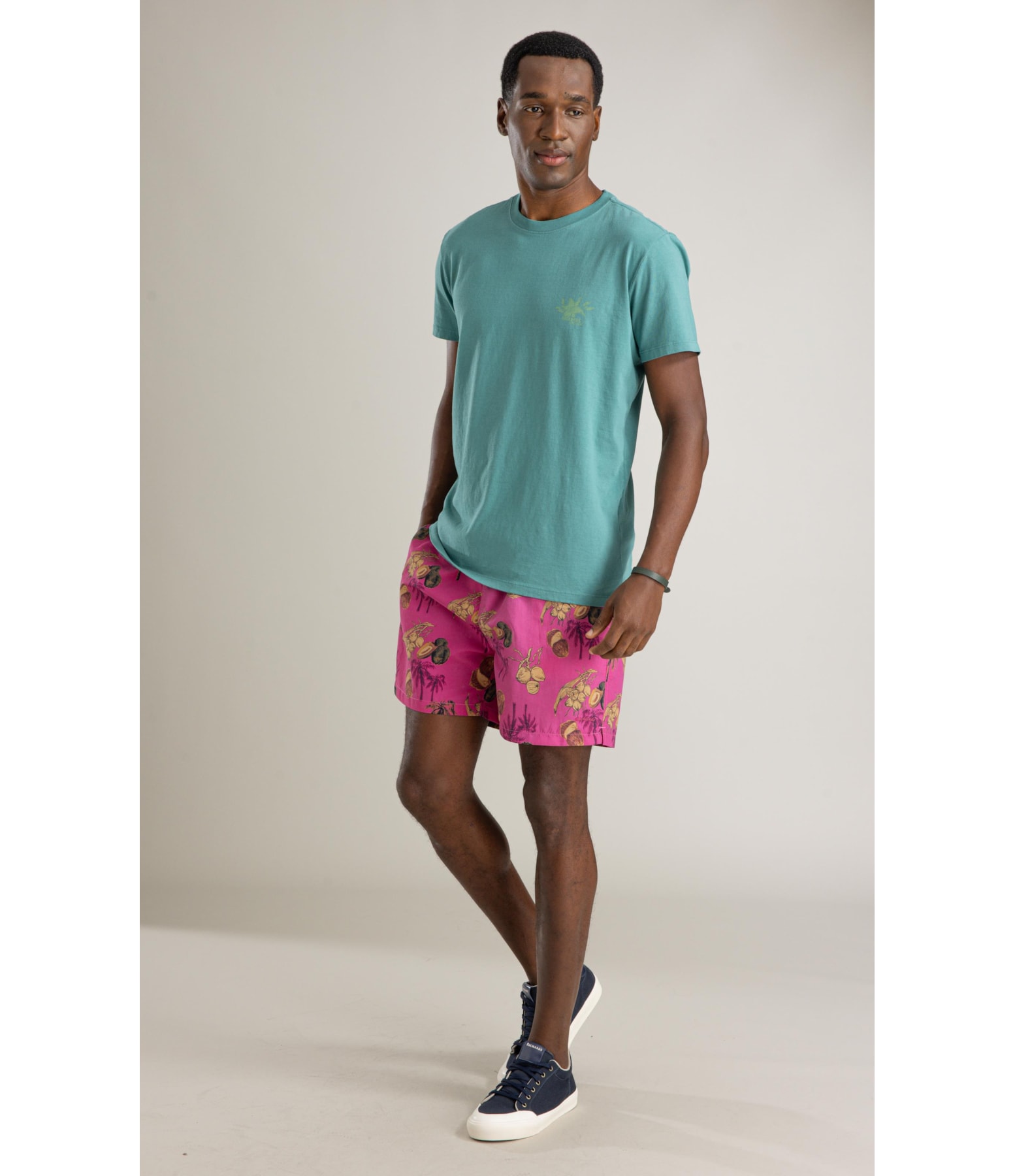 T-Shirt Mm Tropical Peito Bf Esmeralda