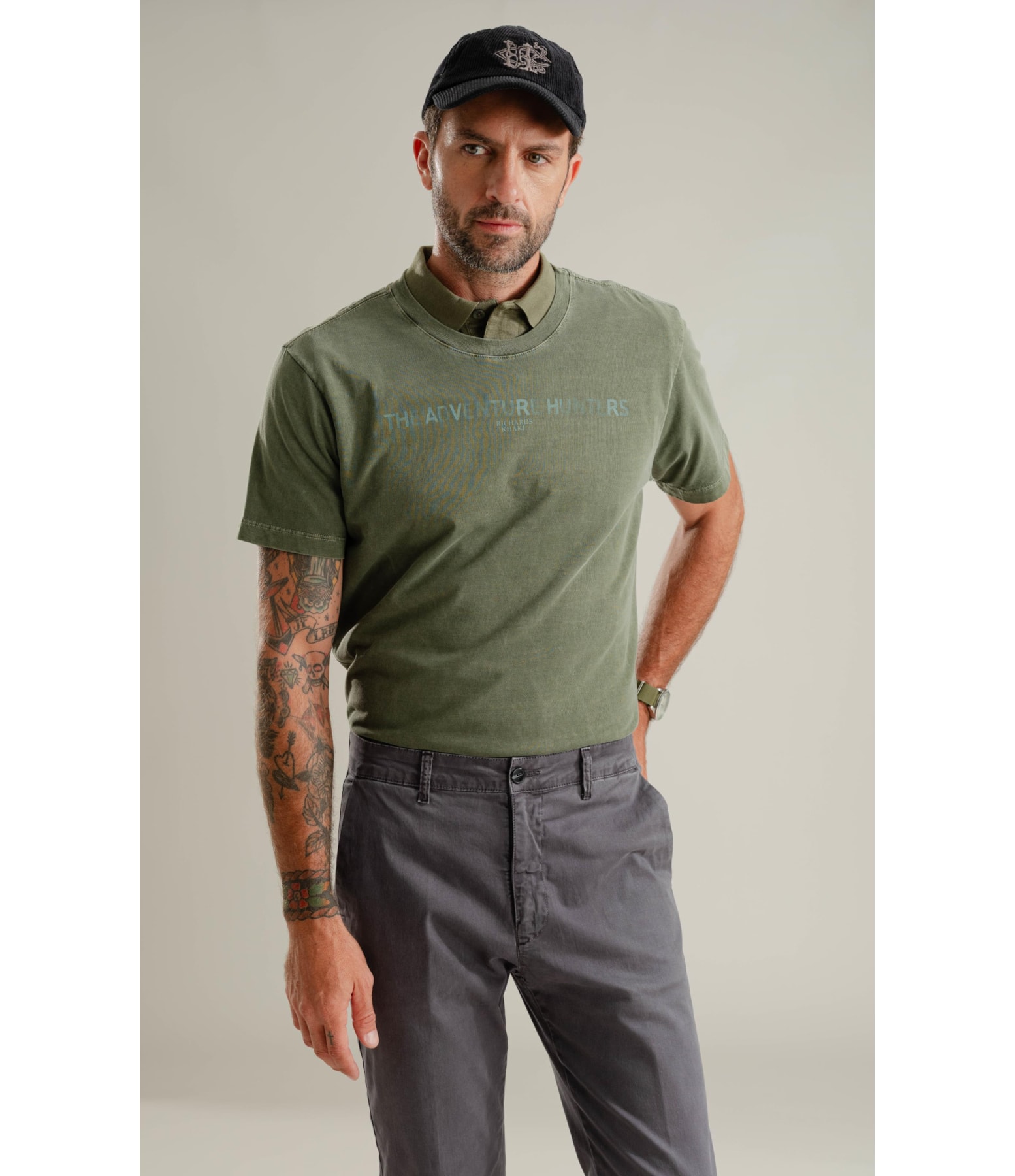 T-Shirt Mm Washed Adventure Hunters Floresta