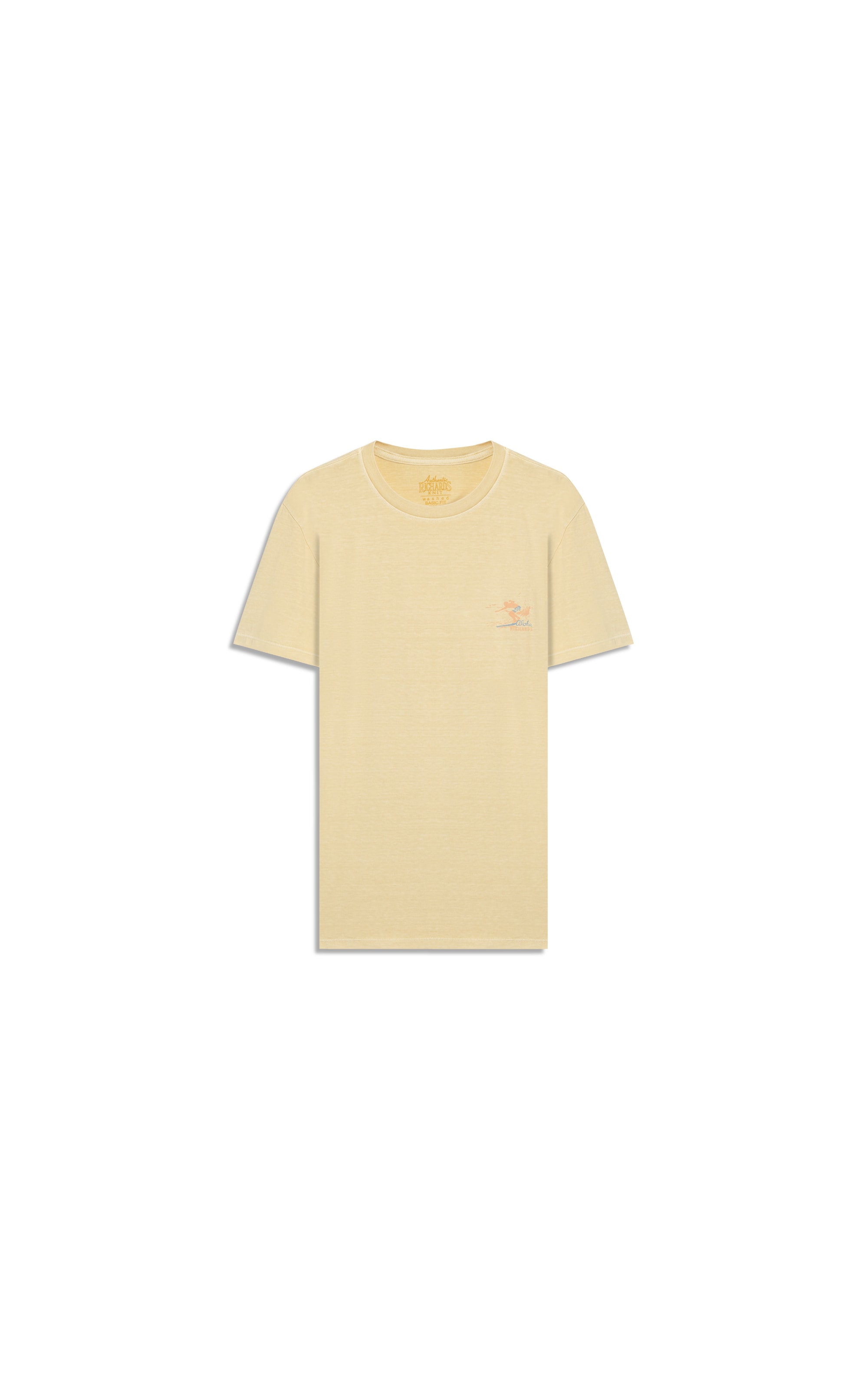 T-Shirt Mm Washed Aloha Peito Bf Amarelo