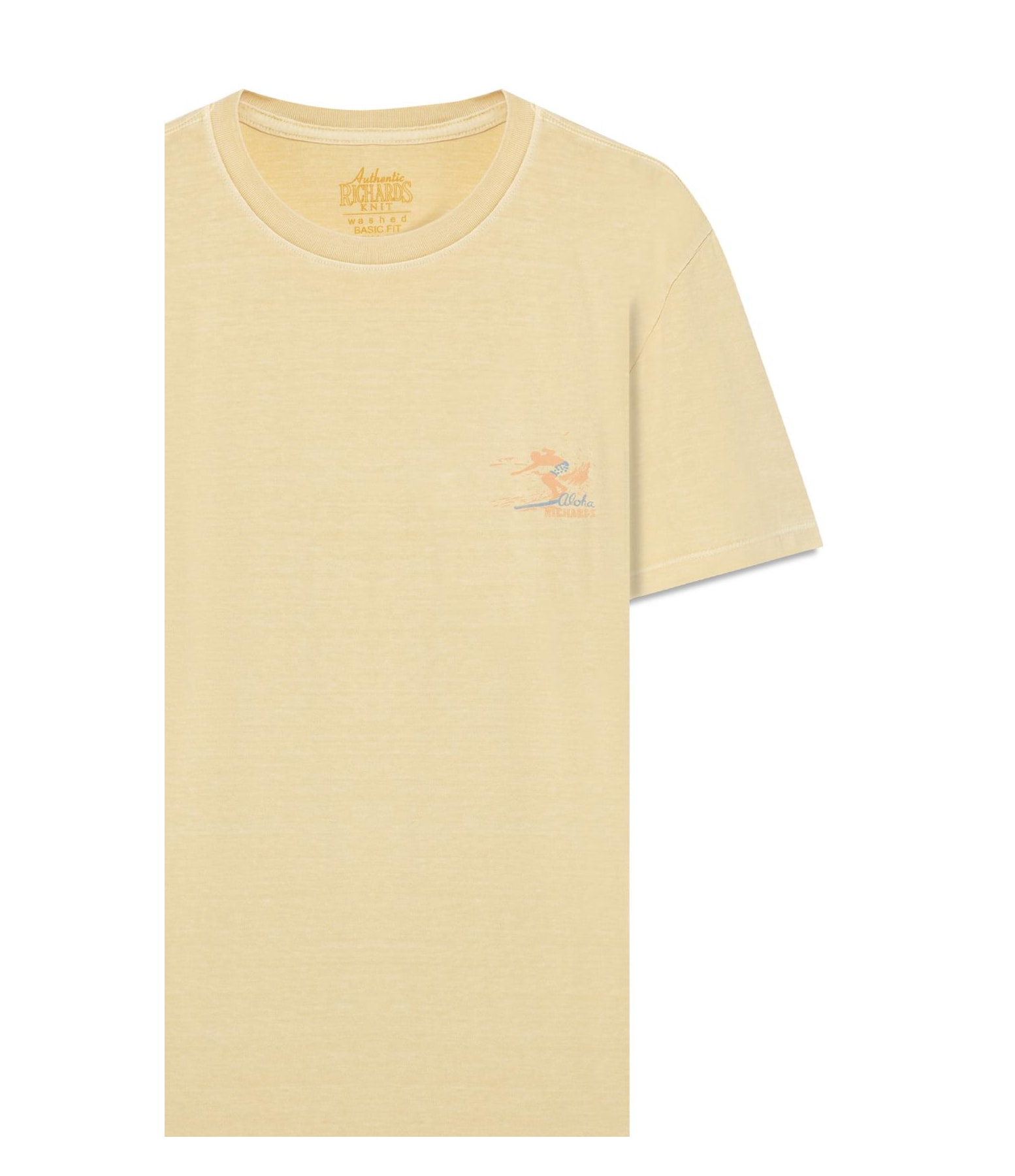 T-Shirt Mm Washed Aloha Peito Bf Amarelo