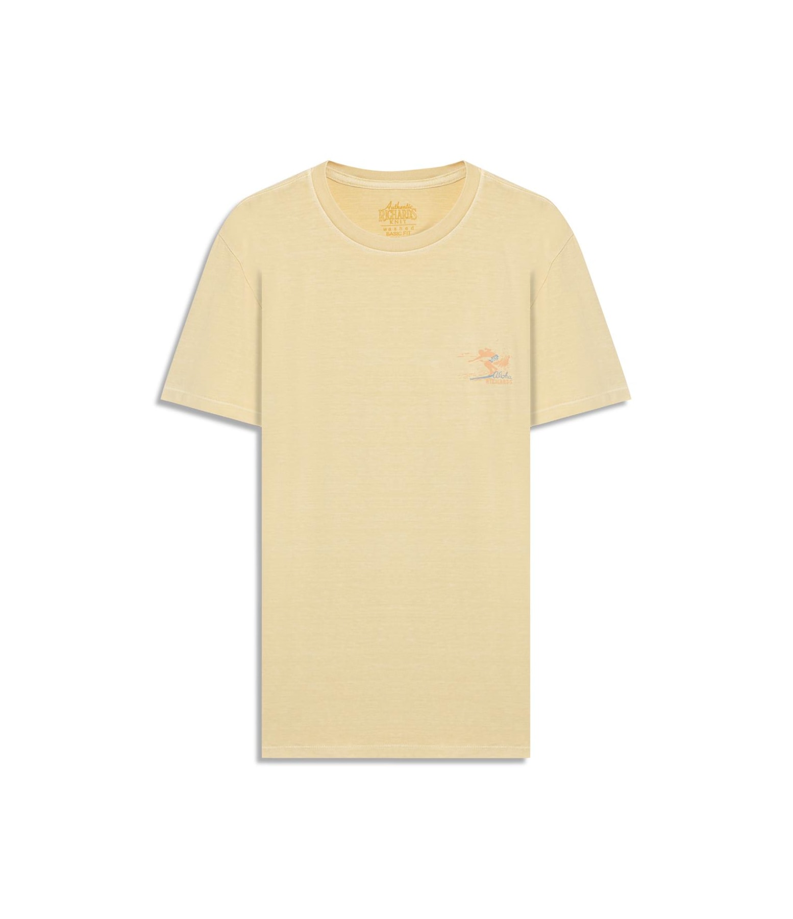 T-Shirt Mm Washed Aloha Peito Bf Amarelo