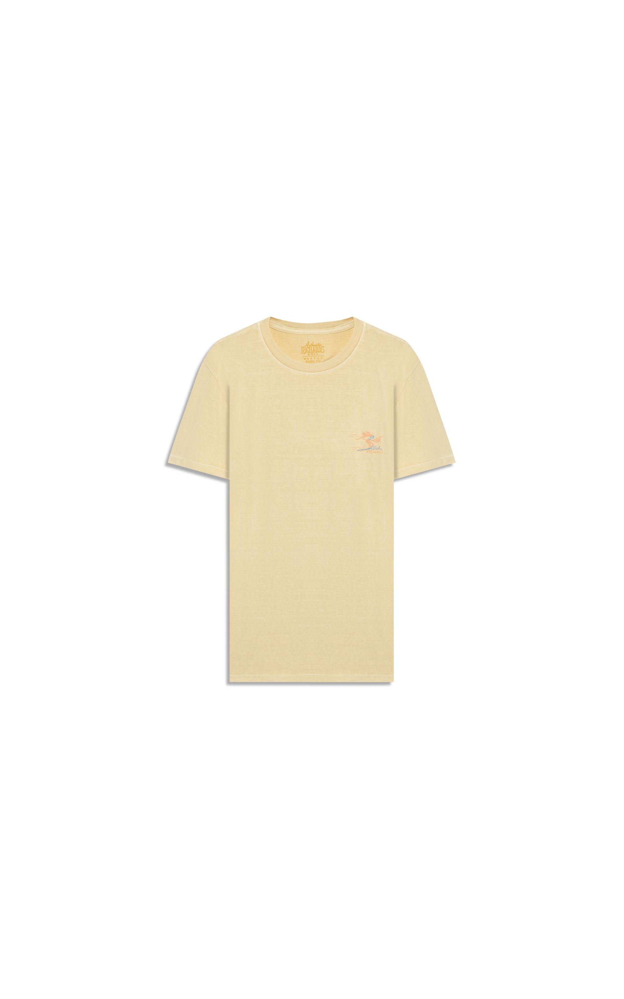 T-Shirt Mm Washed Aloha Peito Bf Amarelo