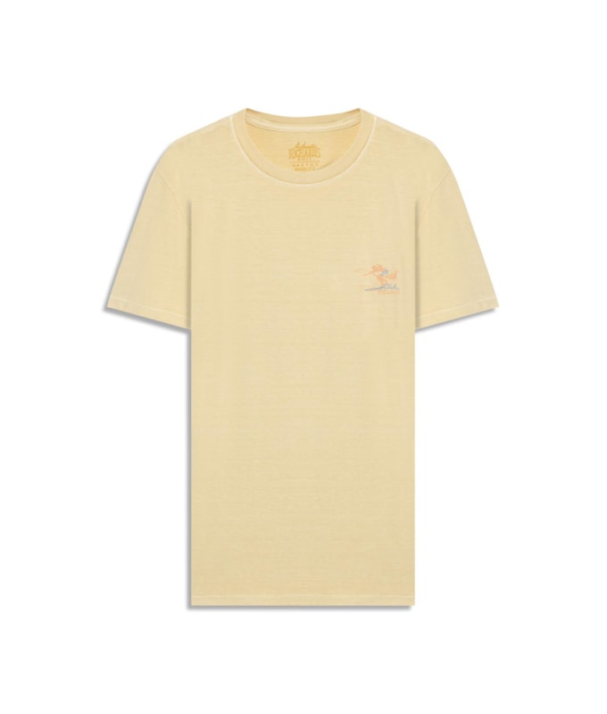 T-Shirt Mm Washed Aloha Peito Bf Amarelo