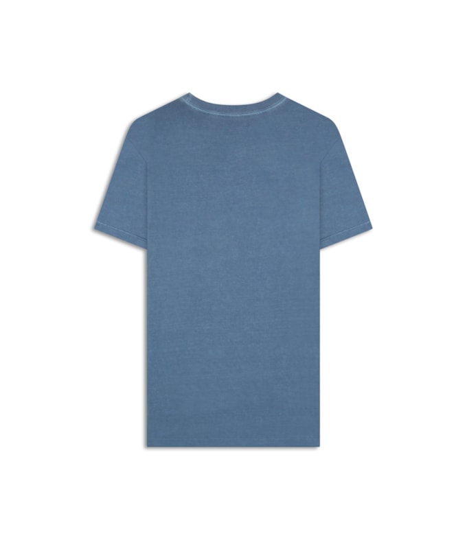 T-Shirt Mm Washed Aloha Peito Bf Azul Medio