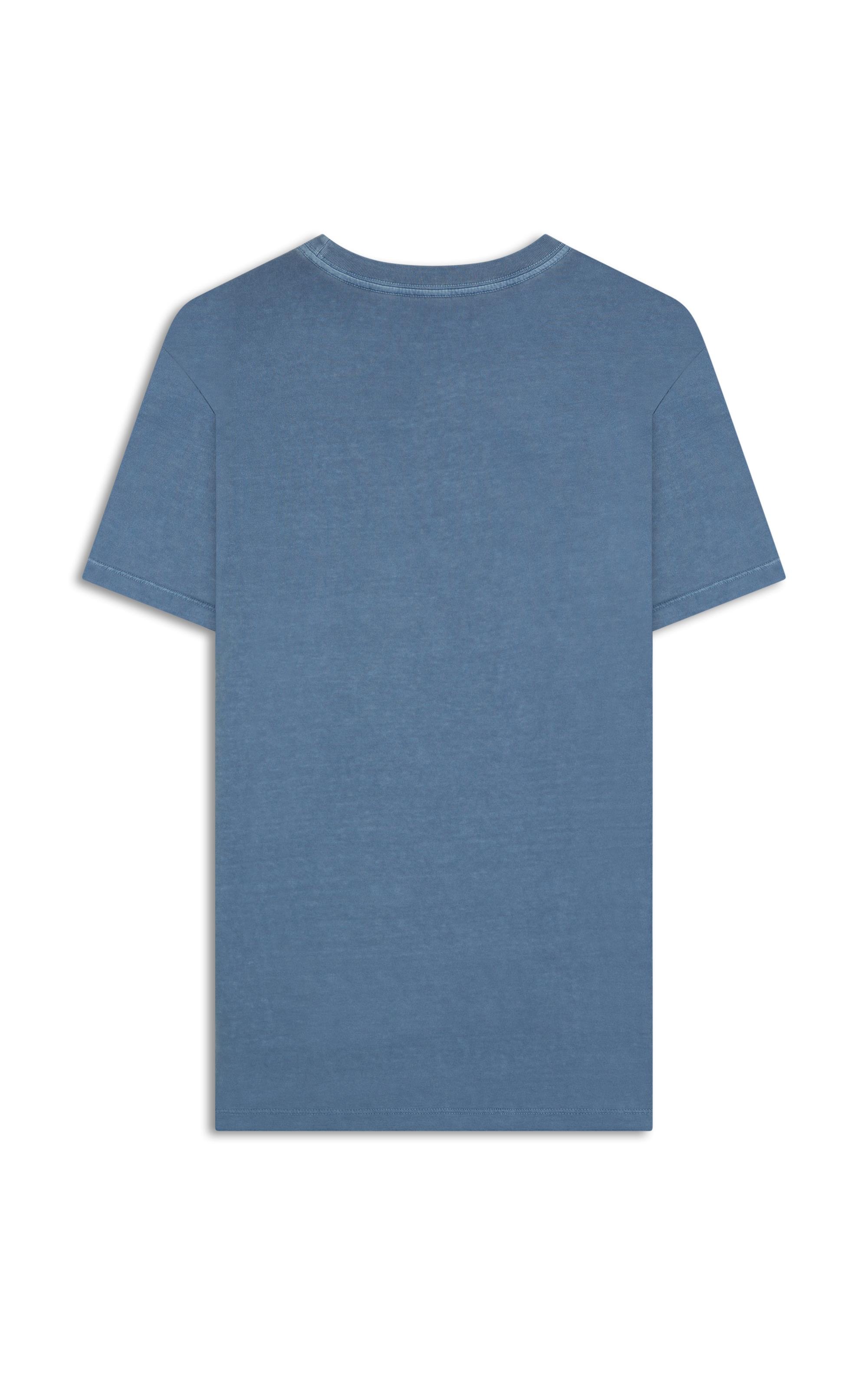 T-Shirt Mm Washed Aloha Peito Bf Azul Medio