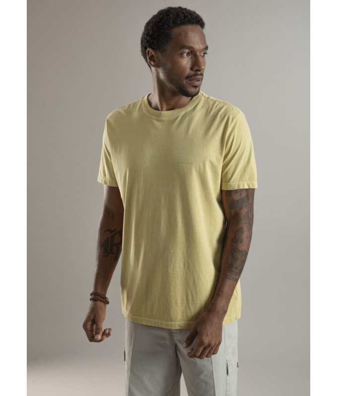 T-Shirt Mm Washed Aquarela Amarelo