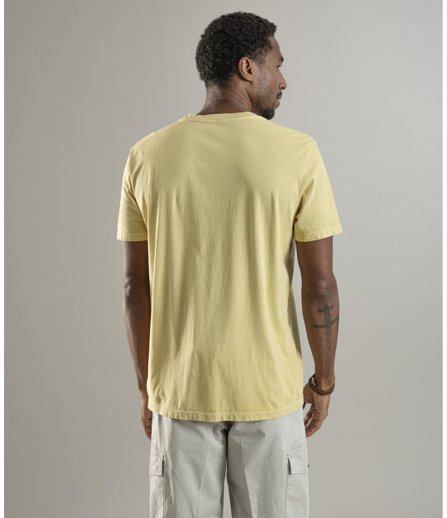T-Shirt Mm Washed Aquarela Amarelo