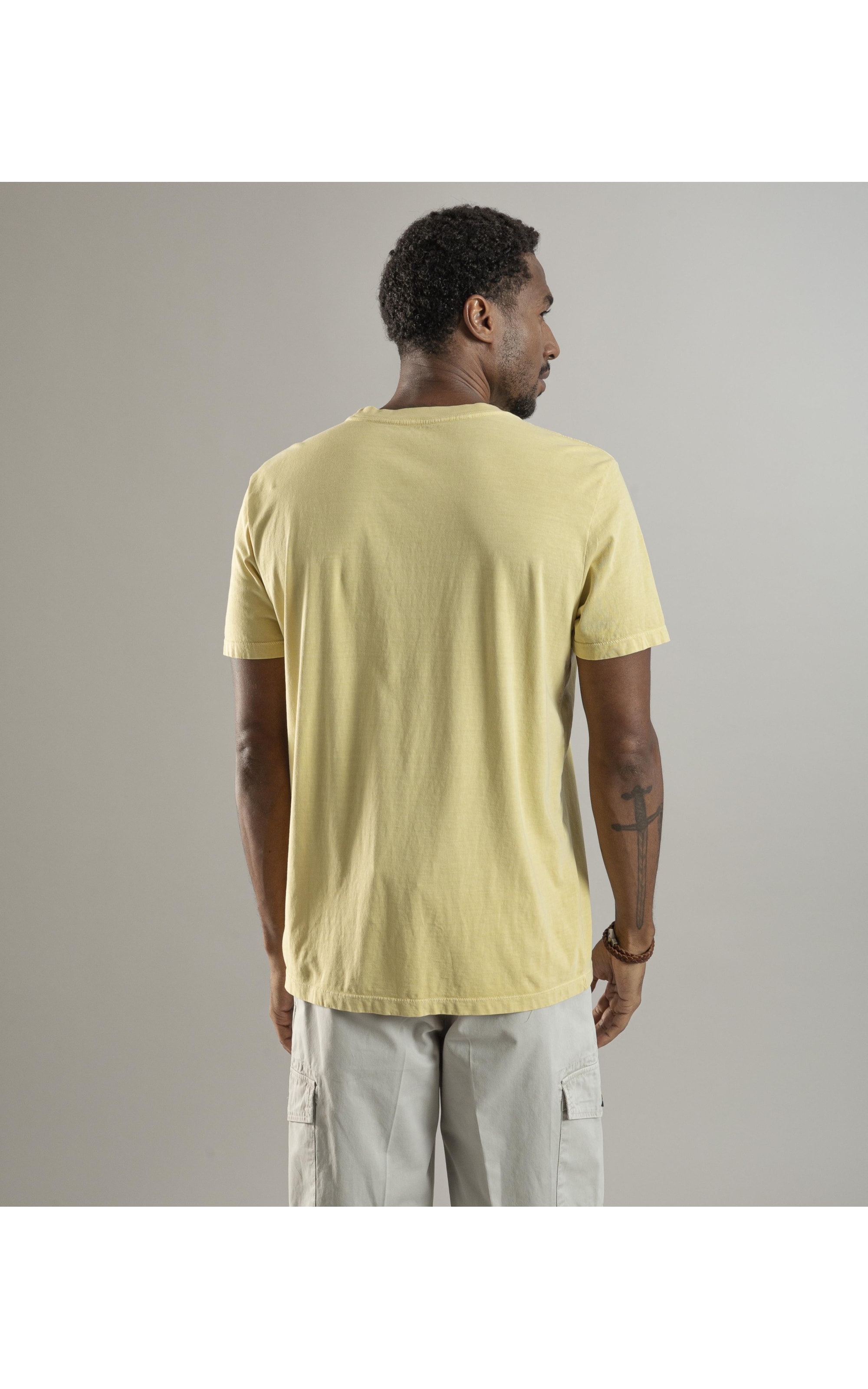 T-Shirt Mm Washed Aquarela Amarelo