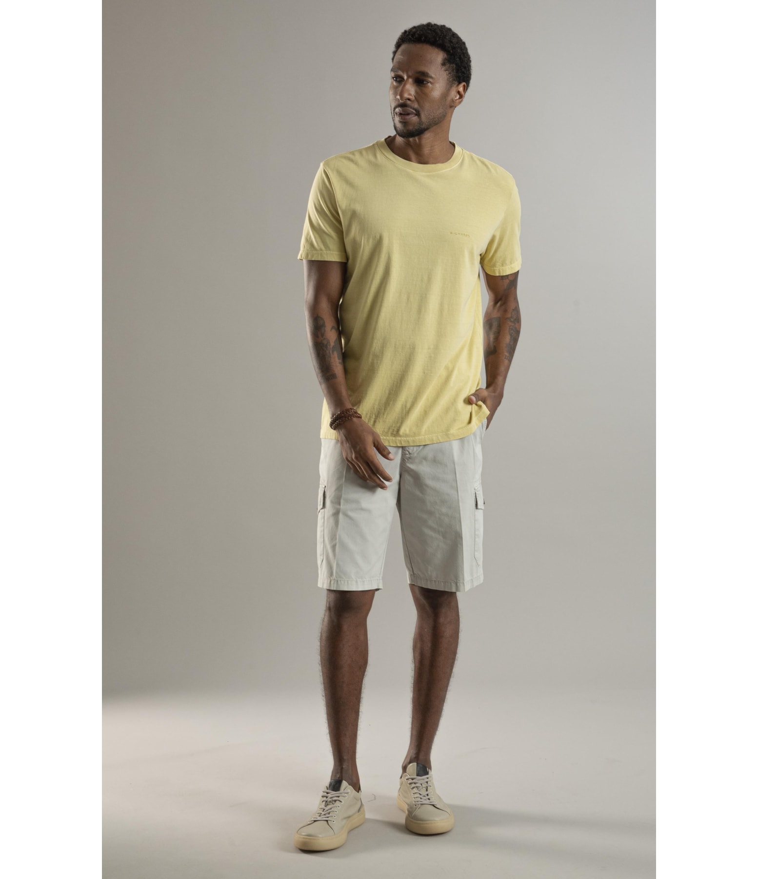 T-Shirt Mm Washed Aquarela Amarelo