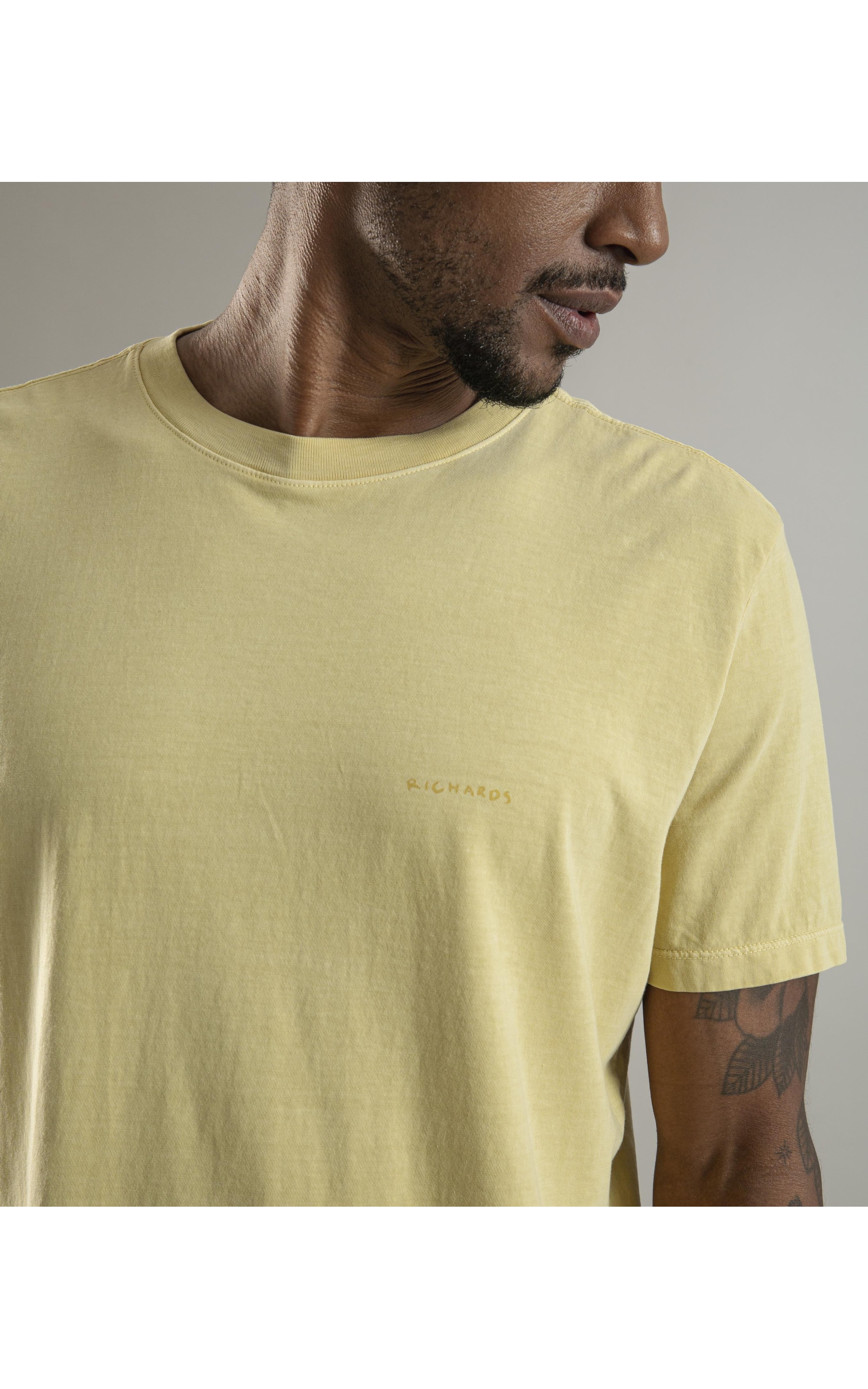 T-Shirt Mm Washed Aquarela Amarelo