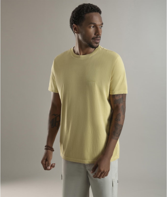 T-Shirt Mm Washed Aquarela Amarelo