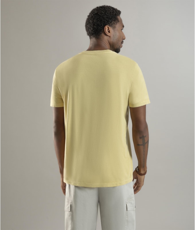 T-Shirt Mm Washed Aquarela Amarelo