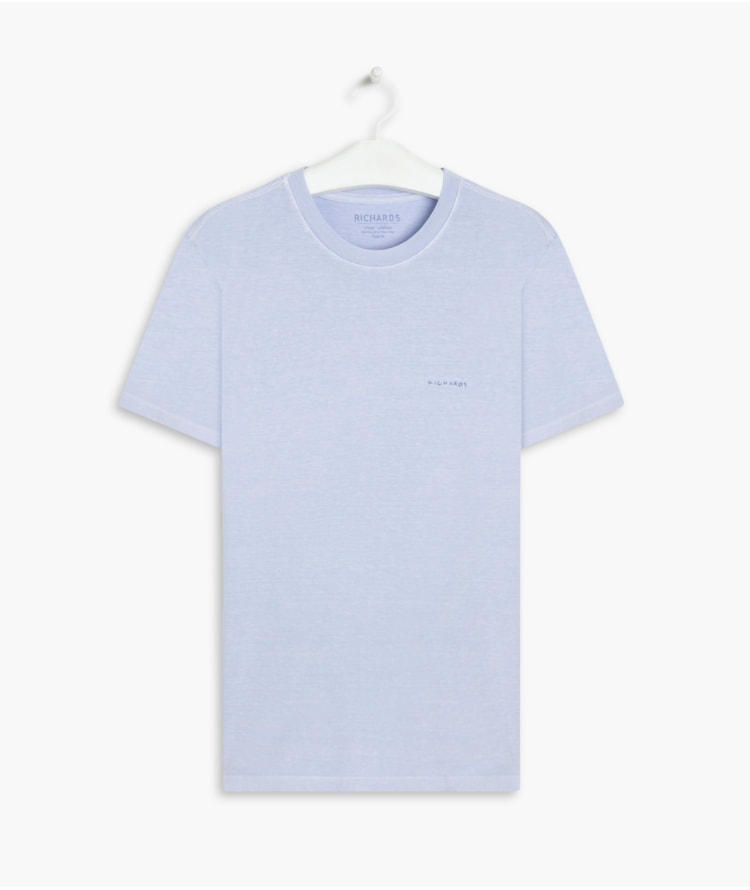 T-Shirt Mm Washed Aquarela Azul Claro