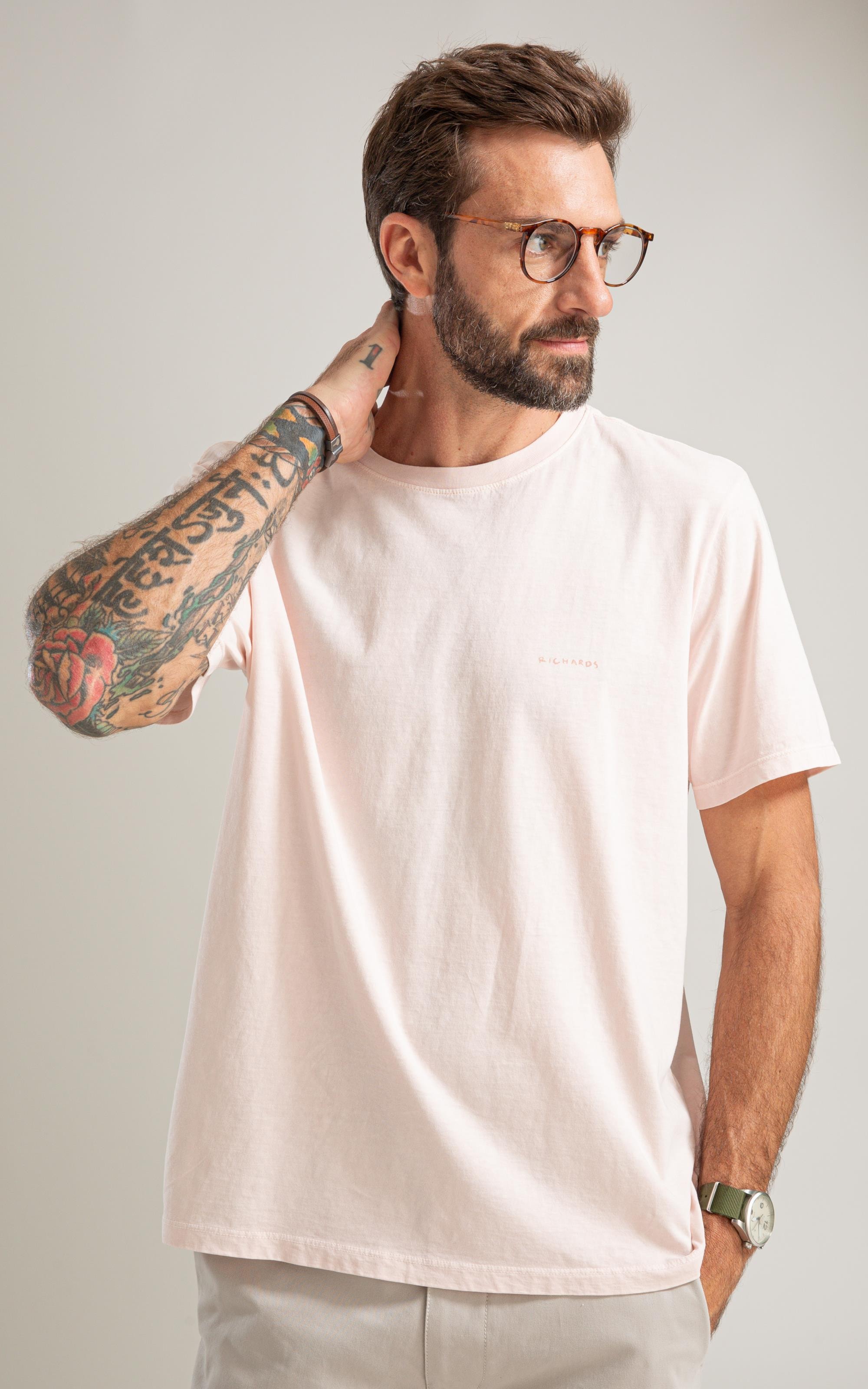 T-Shirt Mm Washed Aquarela Rosa i